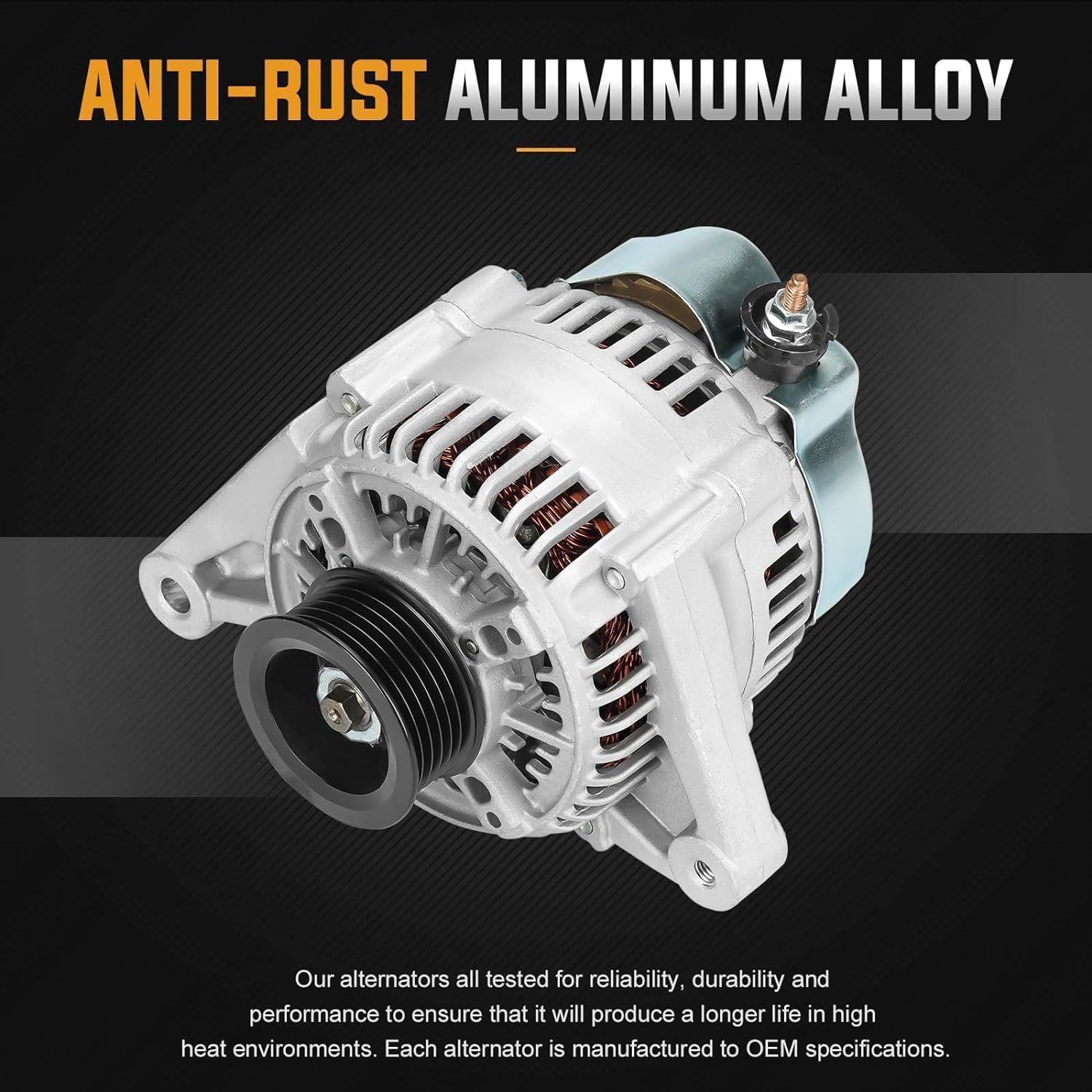 NEW Alternator Replacement Compatible with Chevrolet Prizm 1.8L Toyota Corolla 1.8L 1998 1999 2000 2001 2002 Replace AND0177 101211-9960 400-52037