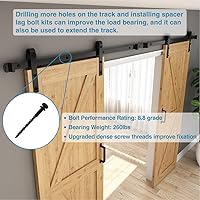 Vista 6 de ZEKOO Juego de 4 piezas de accesorios para puertas correderas de granero de 1-3/8 pulgadas, espaciadores de riel, kit de conexión, conector de acero