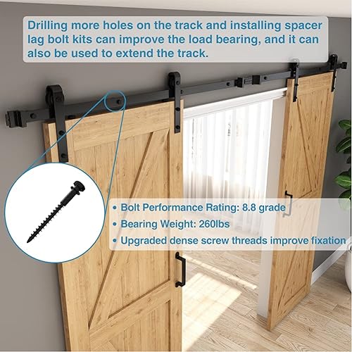 Miniatura 6 de ZEKOO Juego de 4 piezas de accesorios para puertas correderas de granero de 1-38 pulgadas, espaciadores de riel, kit de conexión, conector de acero