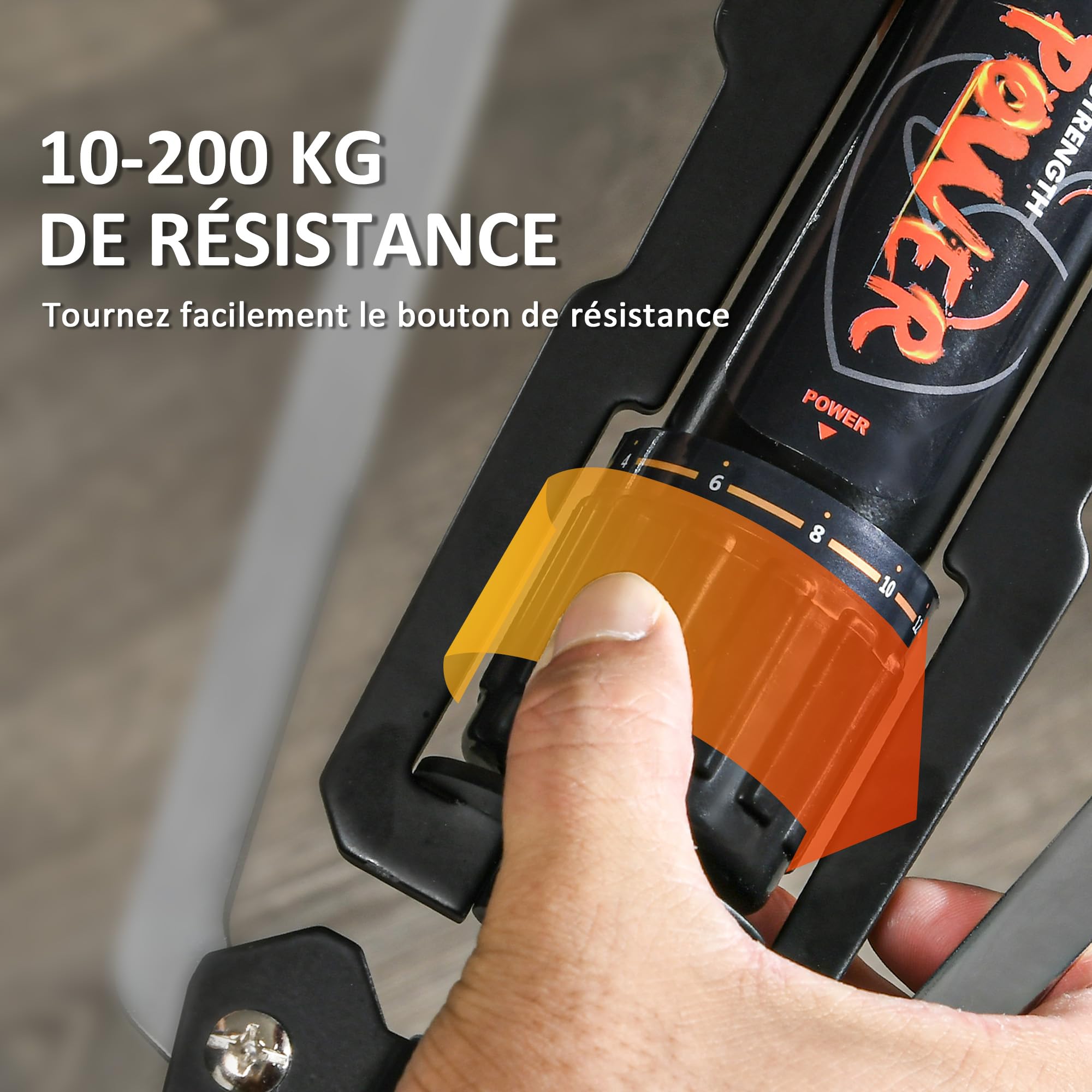 SPORTNOW Musculation Avant Bras Barre Twister réglable 10-200 kg, réglable exerciseur à Puissance hydraulique, exerciseur de Bras, Travailler Les Muscles des épaules, de la Poitrine et du Dos, Noir