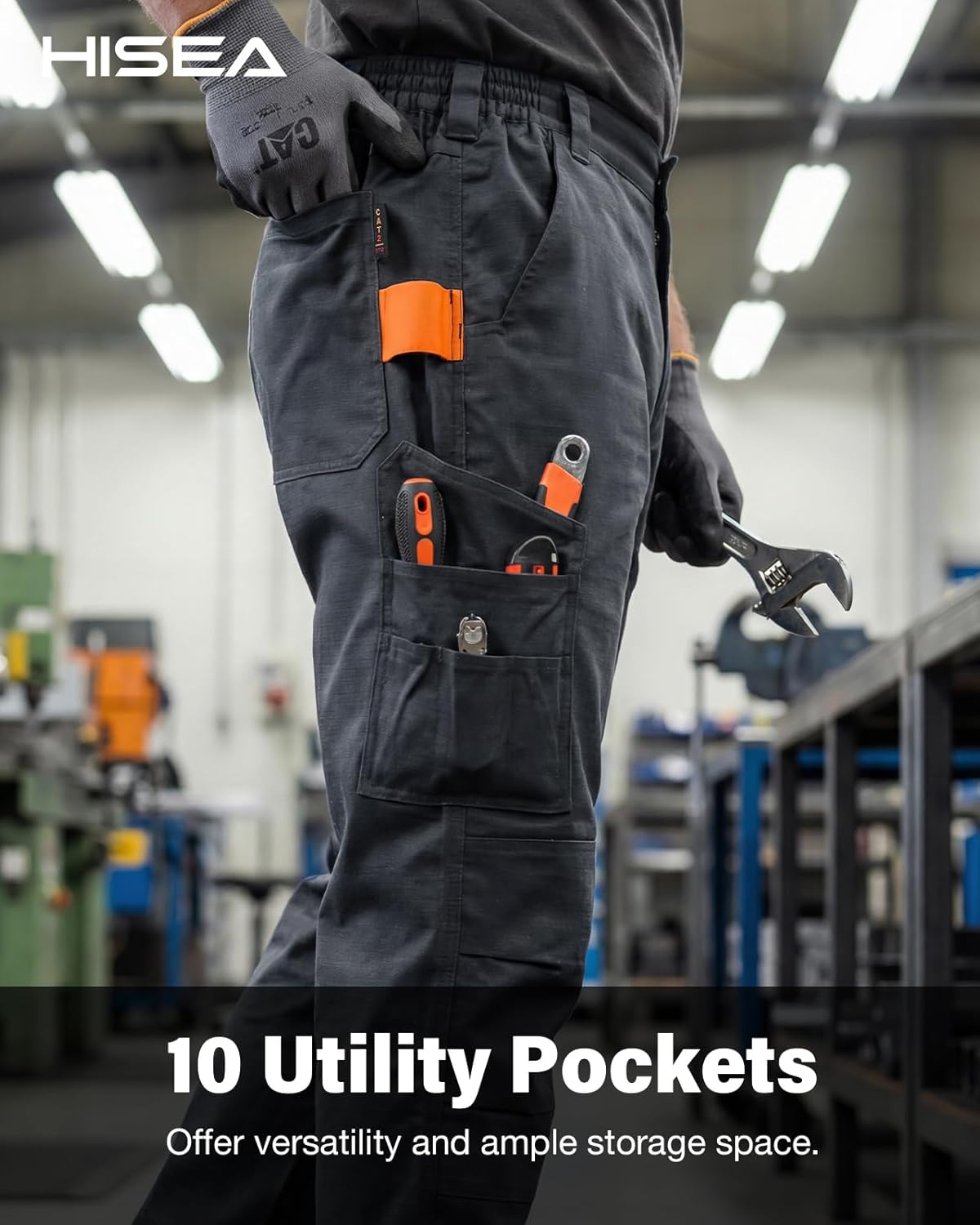 HISEA FR Pants for Men, Lightweight Flame Water Resistant Cargo Pants, Ripstop Fire Retardant Work Pants NFPA 2112 CAT2