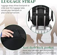 Vista 58 de MATEIN - Mochila empresarial para laptop de 15.6 pulgadas, mochila de viaje con puerto de carga USB, resistente al agua, para trabajo, universidad