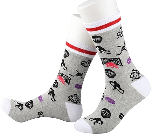 Miniatura 5 de PXTIDY 2 pares de calcetines de portero de hockey portero regalo de portero de hockey sobre hielo regalos para jugadores de hockey sobre hielo