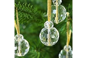 12-Piece Crystal Clear Christmas Ball Ornaments to Decorate Your Christmas Tree with Shining, Sparkling Ambiance