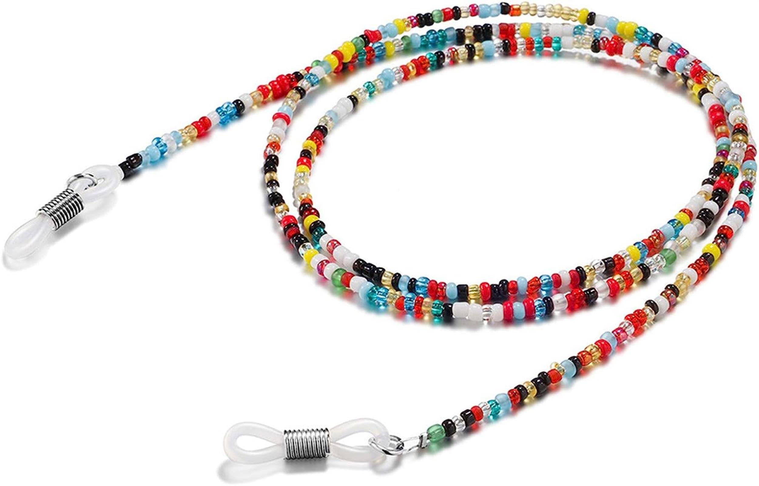 REVAHI Brillenband Karabiner Brillenzubehör Brillenkette Kordelkette Brillen Lanyard Kette s und Brillenkette Damen (Mehrfarbig, Einheitsgröße)