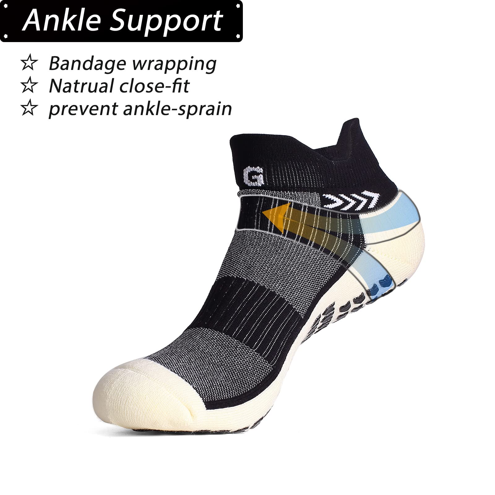 Calzini sportivi antiscivolo per uomo donna Calzini, Morbido cotone Traspirante Elastico Calzini atletico per calcio Corsa Bici da corsa Ciclismo Escursionismo Basket Tennis Yoga…