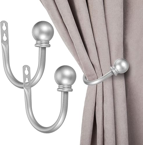 Sumnacon Juego de 2 soportes decorativos para cortinas, de aleación de aluminio montados en la pared, para dormitorio, sala de estar, oficina,