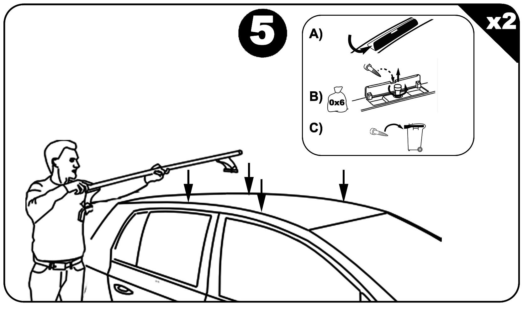 VDP Roof Box Atte Black AA320 Large Car Roof Box 320 Litres