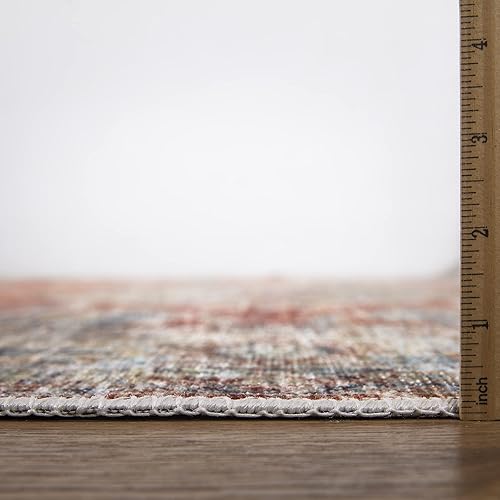 Miniatura 9 de Bloom Rugs Alfombra Caria lavable, antideslizante, de 8 x 10 pies, color azul oscuro y tostado, alfombra tradicional para sala de estar, dormitorio,