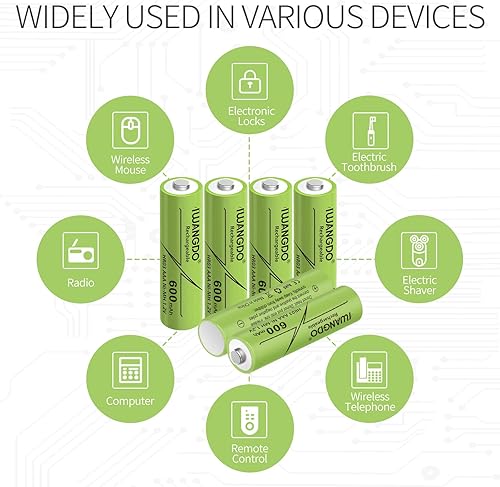 Miniatura 3 de AAA 600mAh HR03 16pcs Ni-MH baterías recargables precargadas para luces solares de jardín al aire libre, paquete de 16