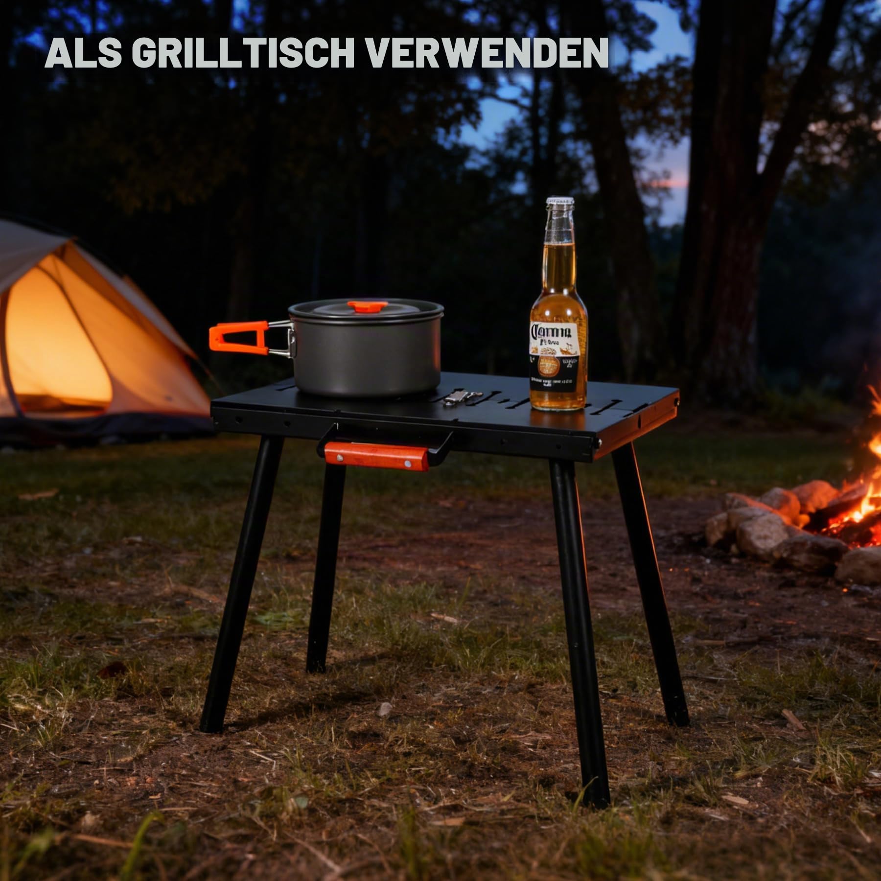 REDCAMP Mangal Grill Schaschlik, Tragbarer, 2 Spießhöhen, für 16 Spieße | langsam, scharf, Klappbar, Holzkohlegrill, Outdoorgrill, robust, langlebig, für Camping Garten Picknick Reisen Strand Balkon