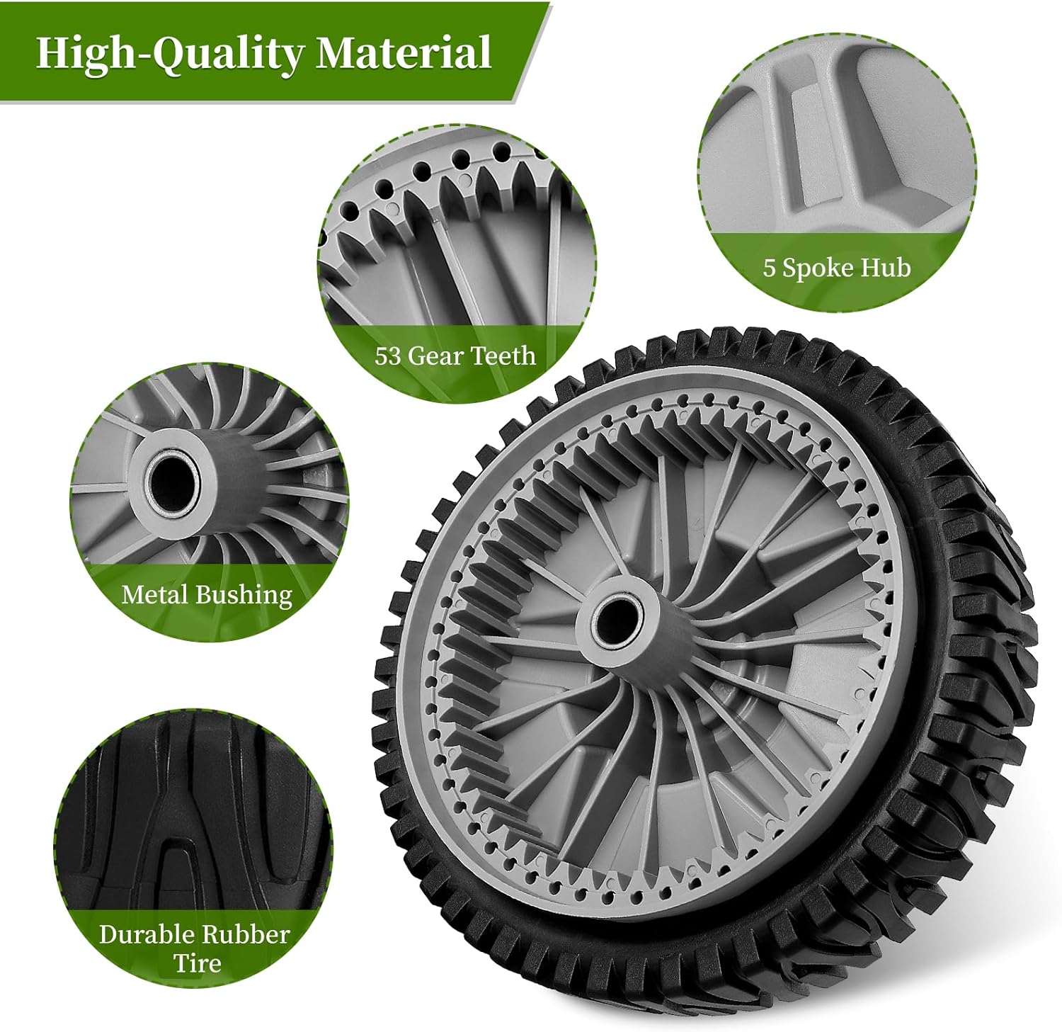 581009202 Wheels for Hus qvarna/Hon da Black Max/AYP/Craftsman/Pou lan Lawn Mower, 8 Inch Front Drive Wheels Replace for 193912x460, 2 Pack
