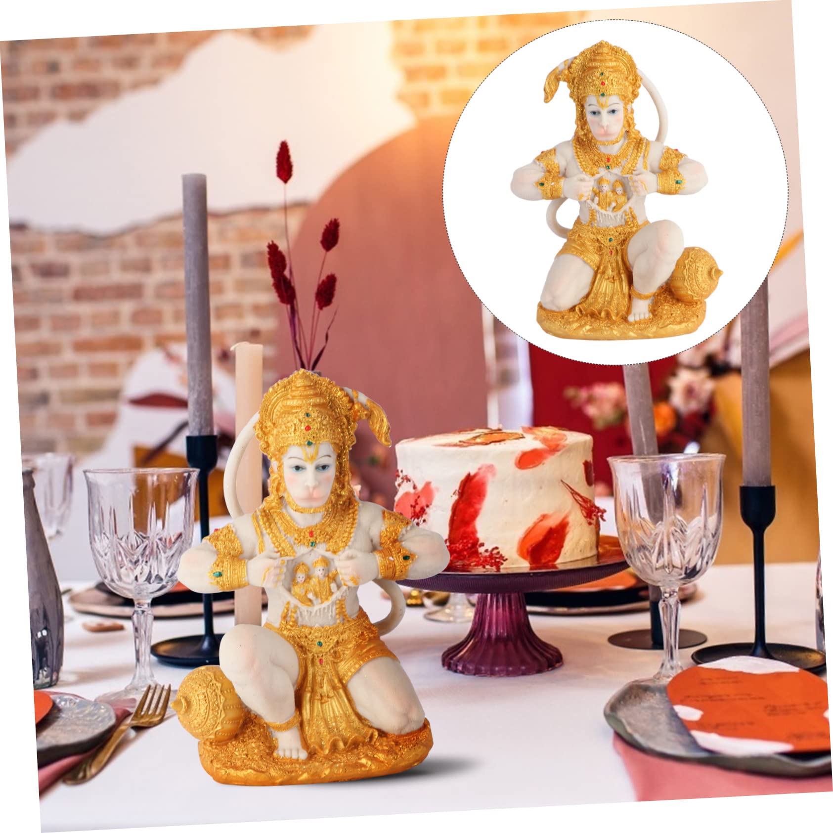 MAGICLULU 5St kniende Affenstatue wohnungseinrichtung wohnungsdeko sammlerstücke hausdeko Dekorative Skulptur Baba Dharma Anlage chinesische Statue Kunst Figur Buddha-Statue Harz Golden