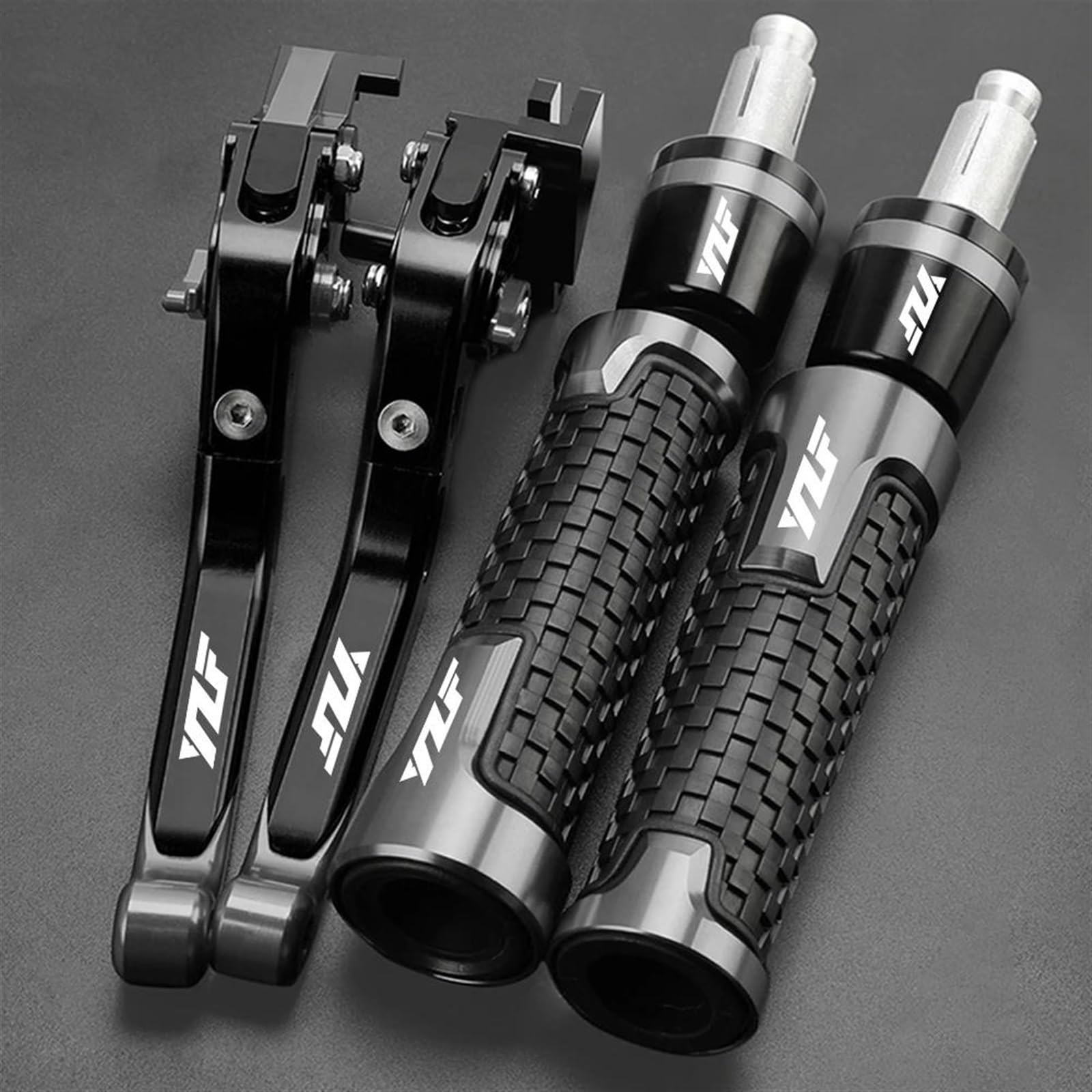 VTAIEX Motorbike Accessories Motorcycle Folding Brake Clutch Lever Hand Grips Handlebar Ends for Y-AMAHA YZFR1 YZFR1M YZFR1S YZFR3 YZFR6 YZF R1 R1M R1S R3 R6(Grey)