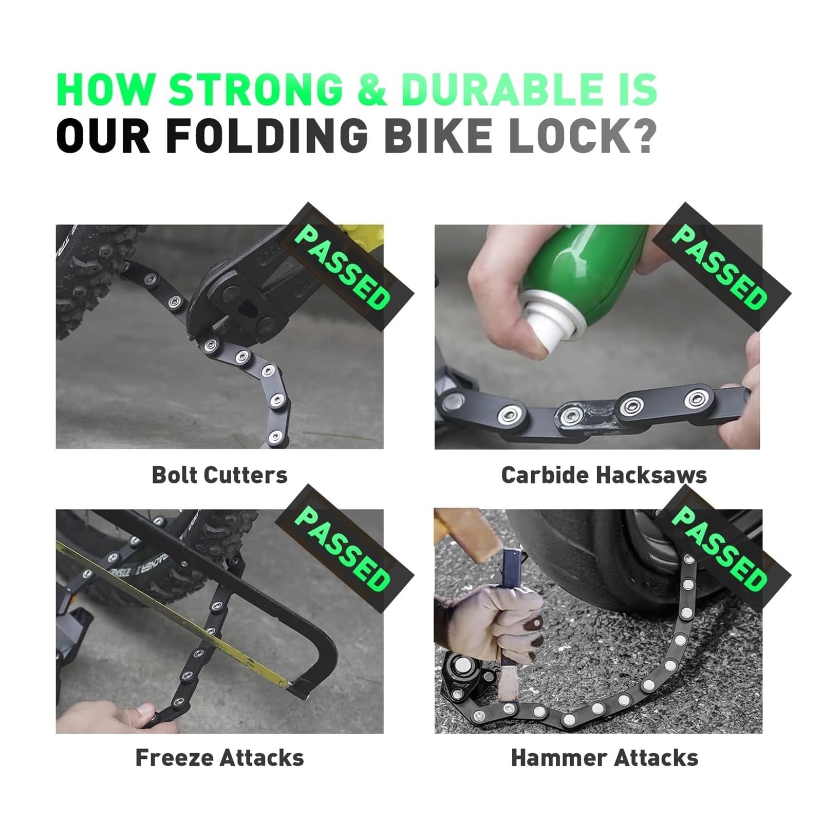 Lucchetto Monopattino Elettrico Pieghevole Lucchetto Bici Combinazione Antifurto Alta Sicurezza Catena per Bicicletta Elettrica Moto Serratura a 4 Cifre con Supporto