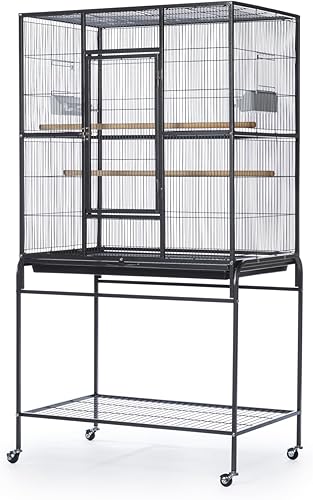 Vista 3 de Prevue Pet Products Jaula de hierro forjado con soporte, color negro Hammertone