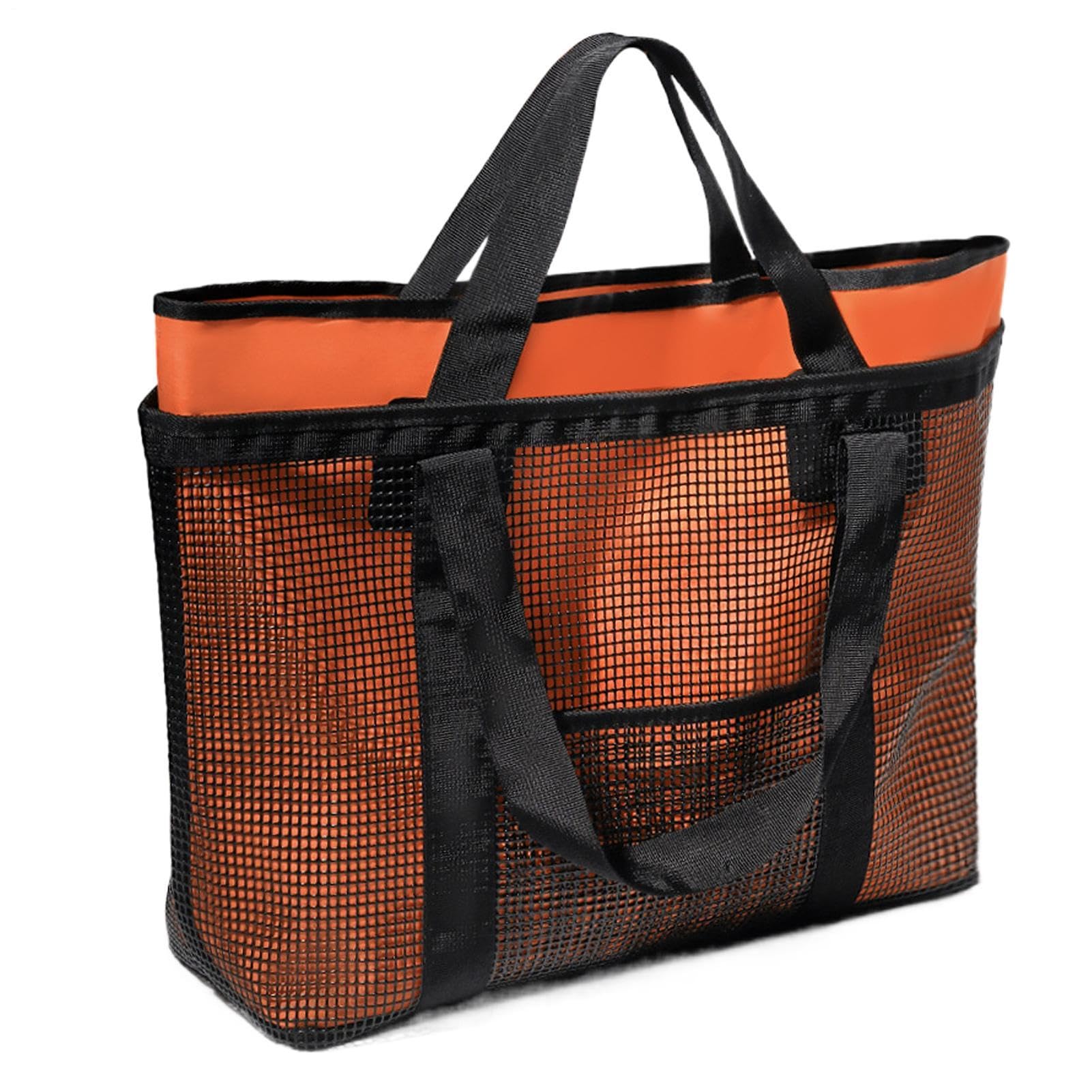 Bolsas de playa para mujer, gran capacidad, ligeramente impermeable, bolso de malla para mujer, para la piscina, para teléfono móvil, ropa, sombrero, cosméticos, al aire libre, viajes, vacaciones