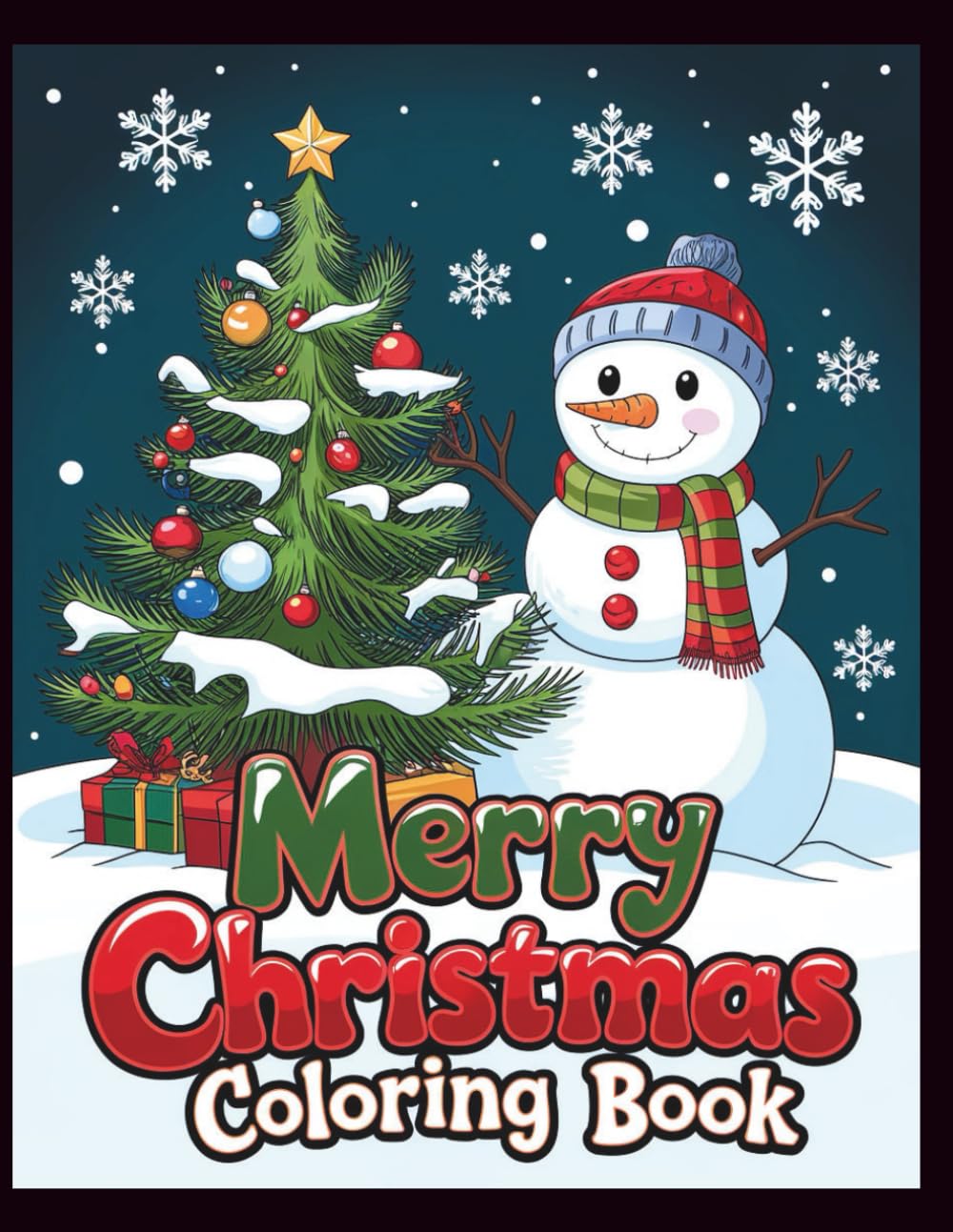 Merry Christmas Coloring Book: 50 Fun and Simple Christmas Coloring Pages for Kids | Celebrate the Holidays with Santa, Snowmen, Reindeer and Festive Winter Scenes