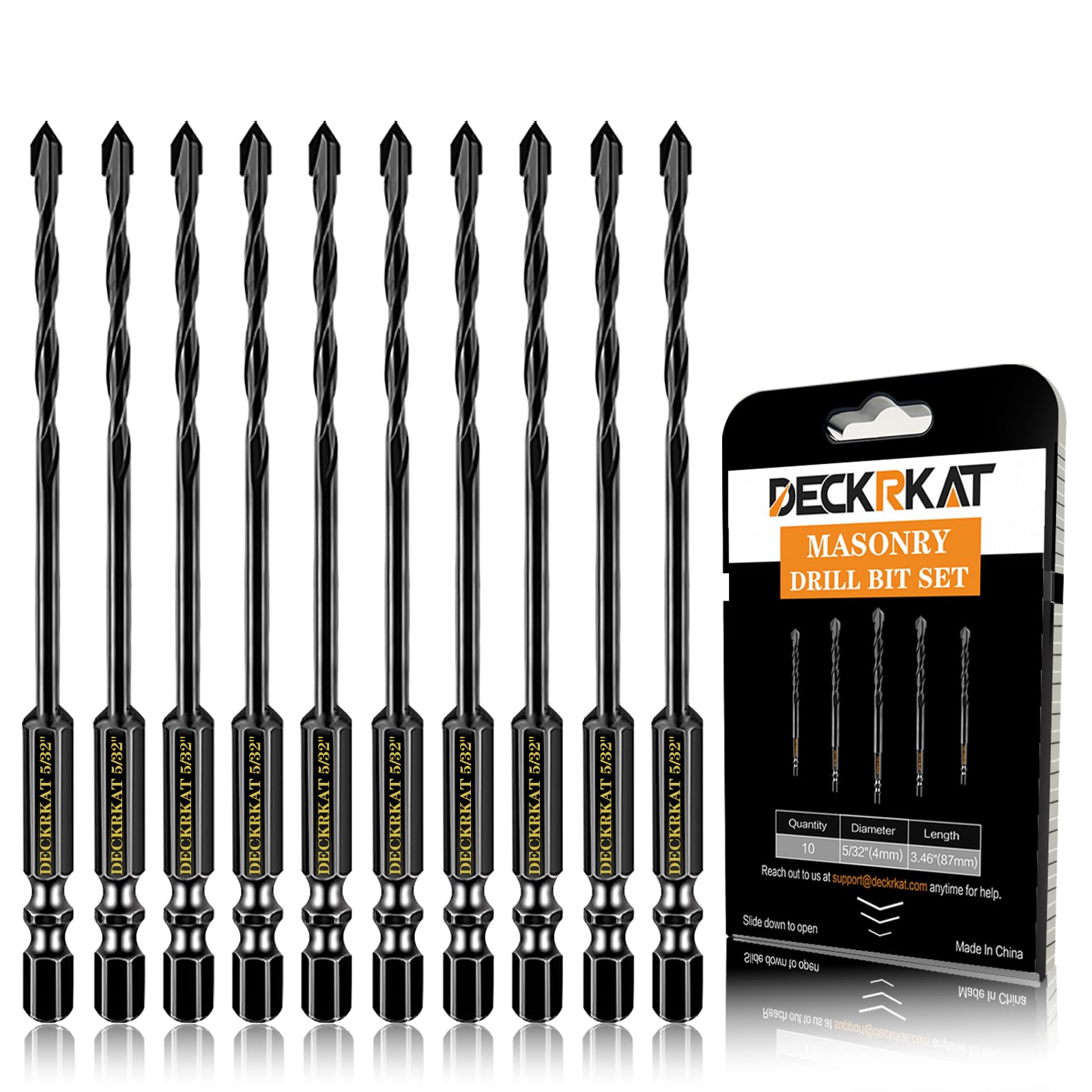 DECKRKAT Masonry Drill Bit Set - 10 Piece -8