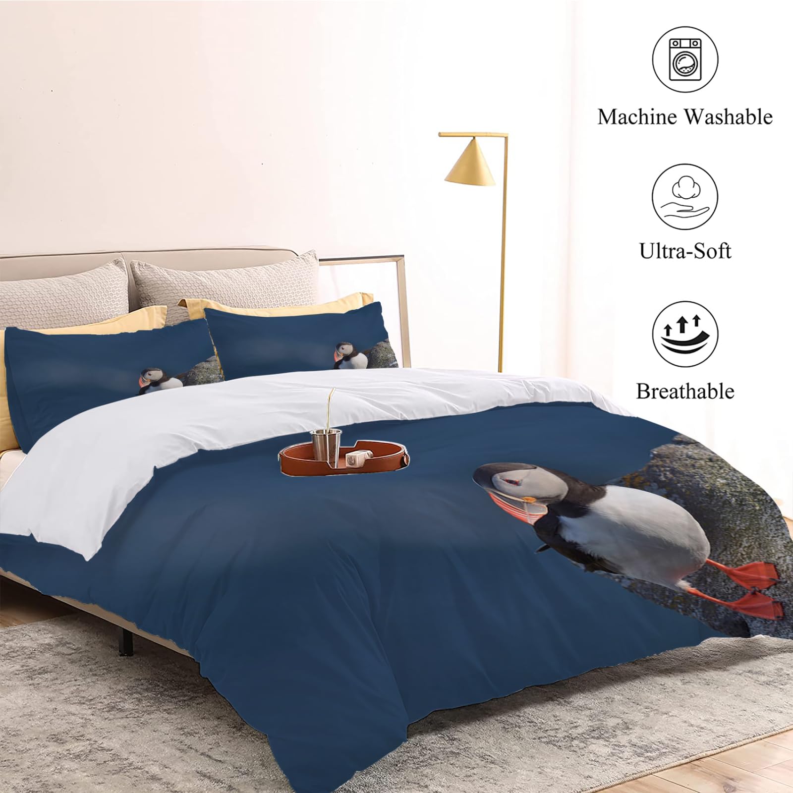 QWFDAQ Housse de Couette imprimée Expression drôle créative de Poudre Blanche Housse de Couette 240x220cm 3D imprimé literie Ultra Doux Microfibre hypoallergénique pour Enfants, Femmes,Masculin
