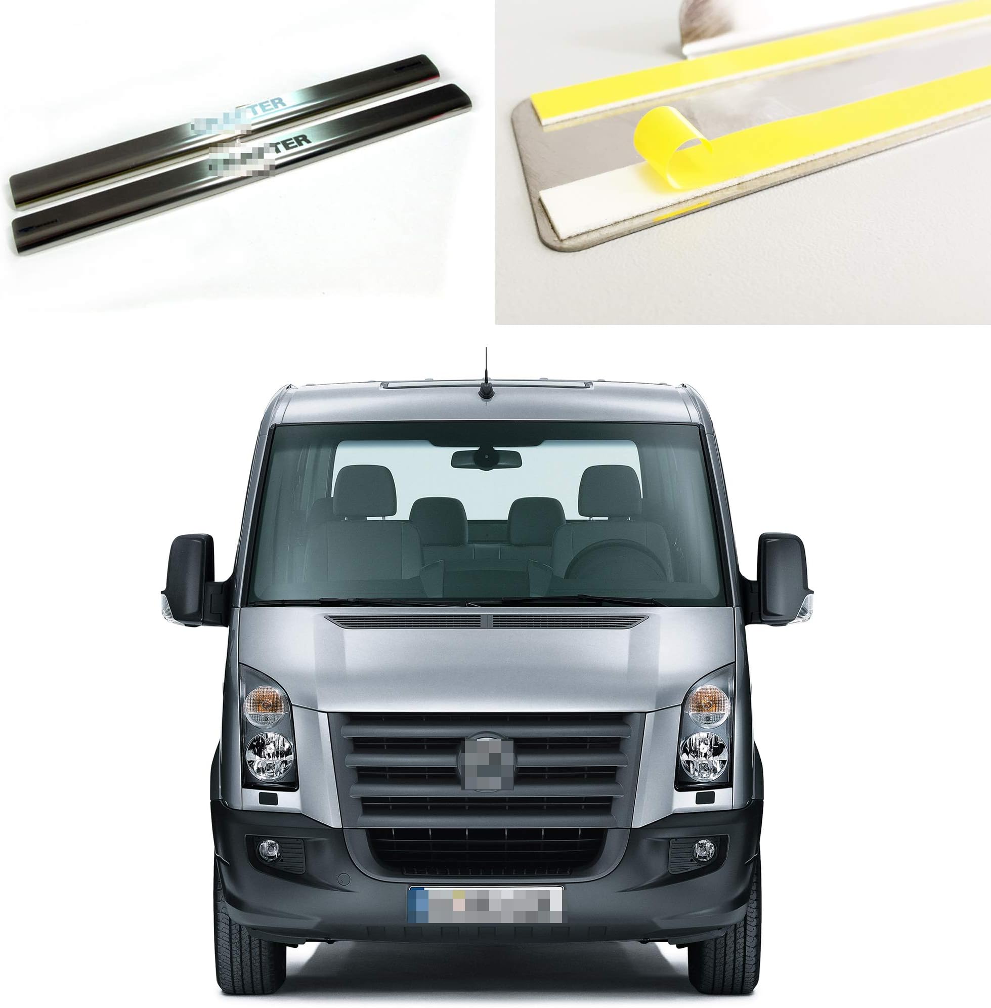 Stainless Steel Outside Fit Door Sill Scuff Plate Guard 2pcs Sills Protector Trim for Volkswagen Crafter 2006-2016