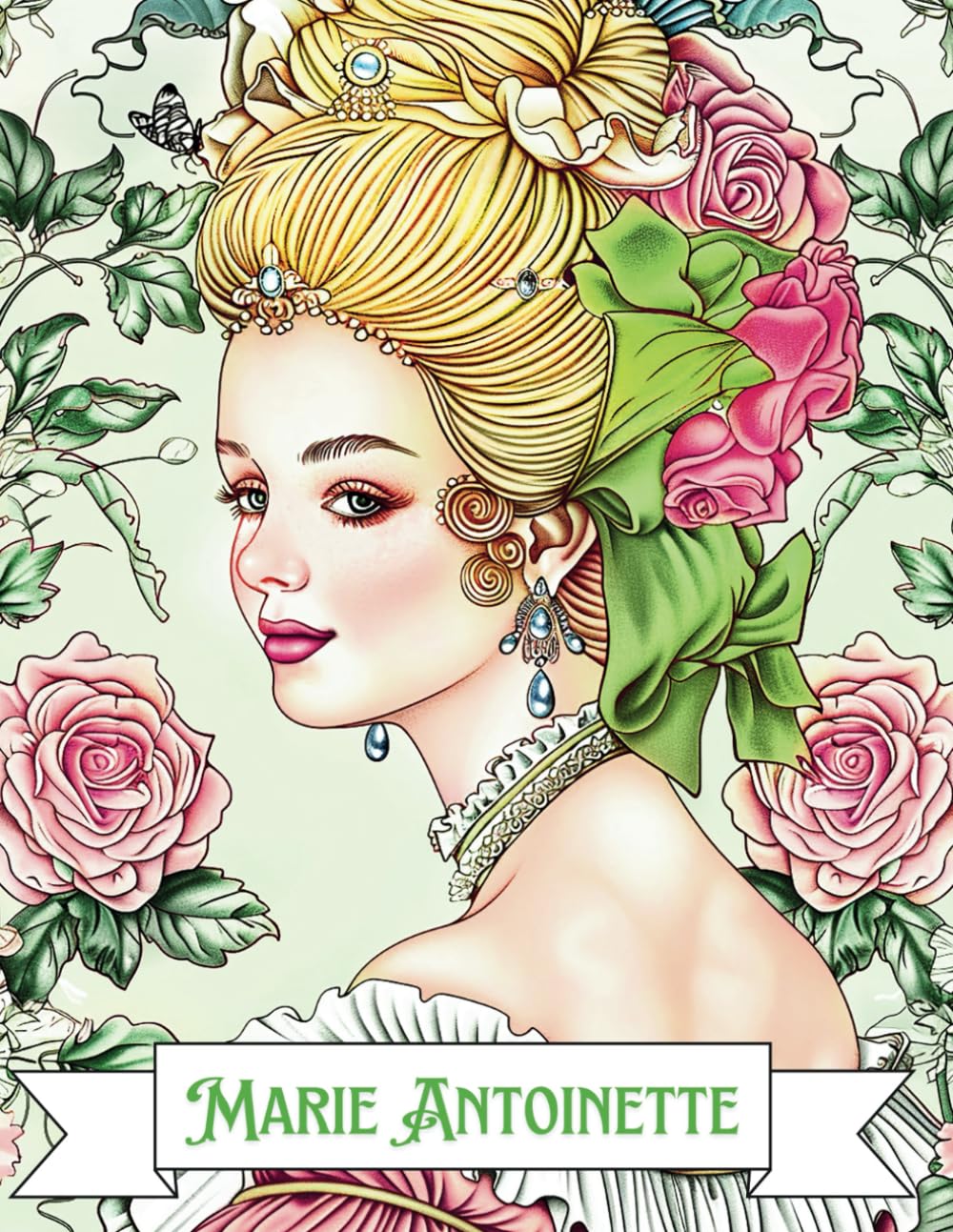 Queen's Glamour: Marie Antoinette Coloring Book for Kids and Adults Vol.15: 50 Images of Stunning Princess in Lavish Gowns and Intricate Hairstyles