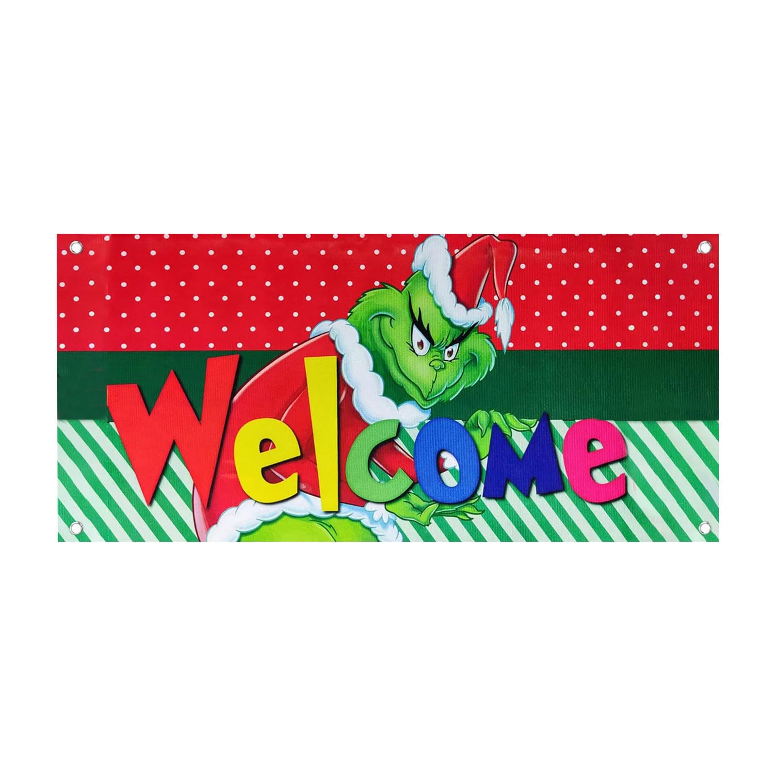 NESKTSGrinchmas Garage Door Cover,Christmas Holiday Garage Door Banner Cover Murals,Indoor and Outdoor Santa Winter Banner Garage Door Decoration