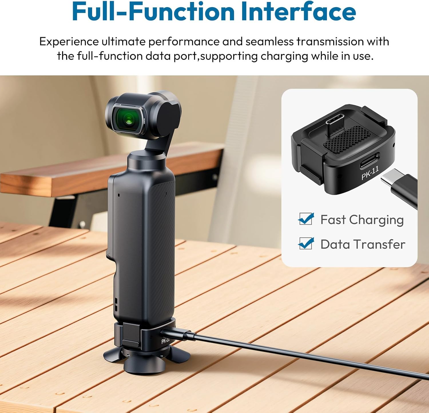 DJI Osmo Pocket 3 charging via ULANZI PK-11 base