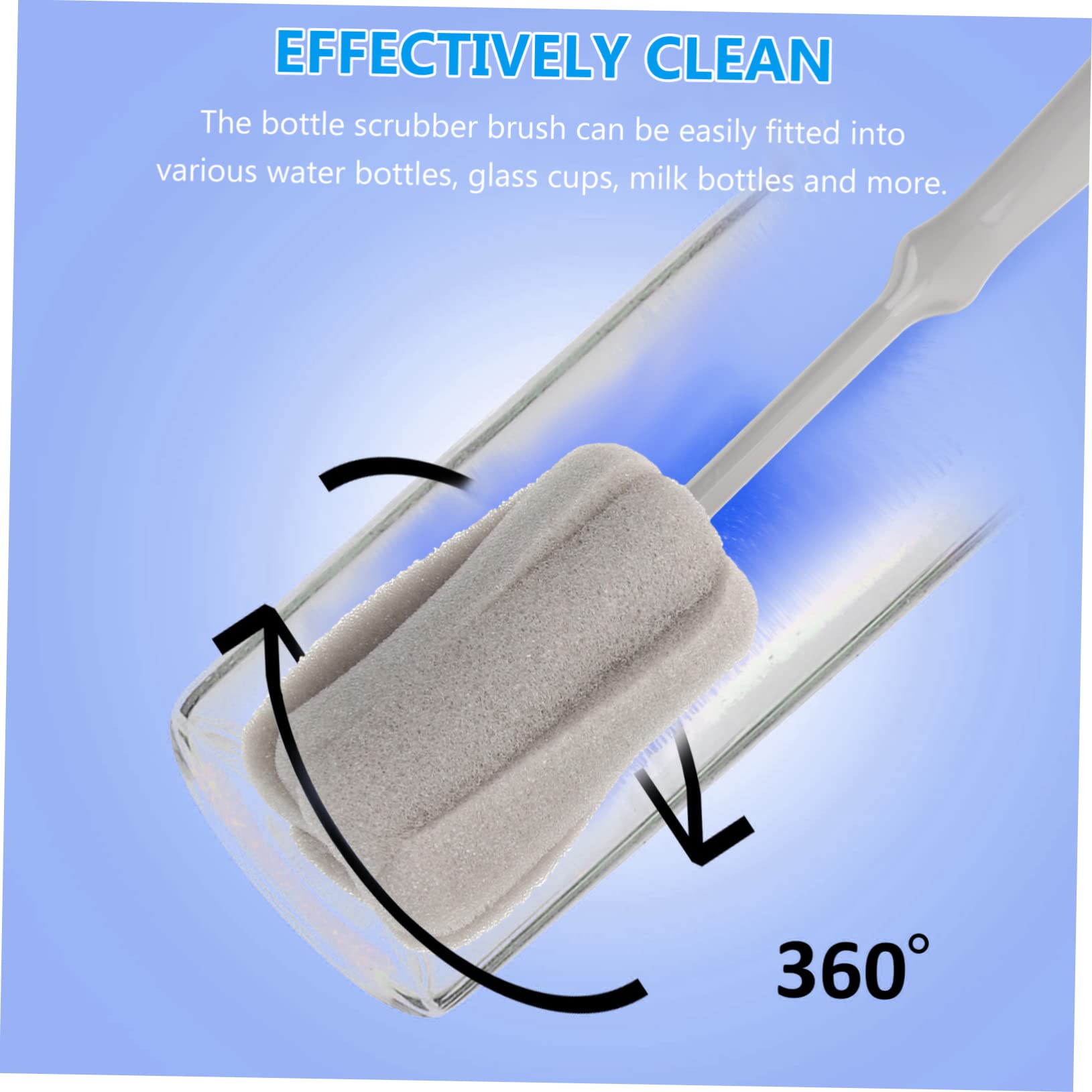 Didiseaon 4pcs Cleaning Cup Brush Bottle Brush Sponge Brush Water Bottle Sponge Cleaning Brush Bottle Scrubber Cup Cleaning Brush Cup Cleaner Brush Bottle Cleaning Brush Pp Grey