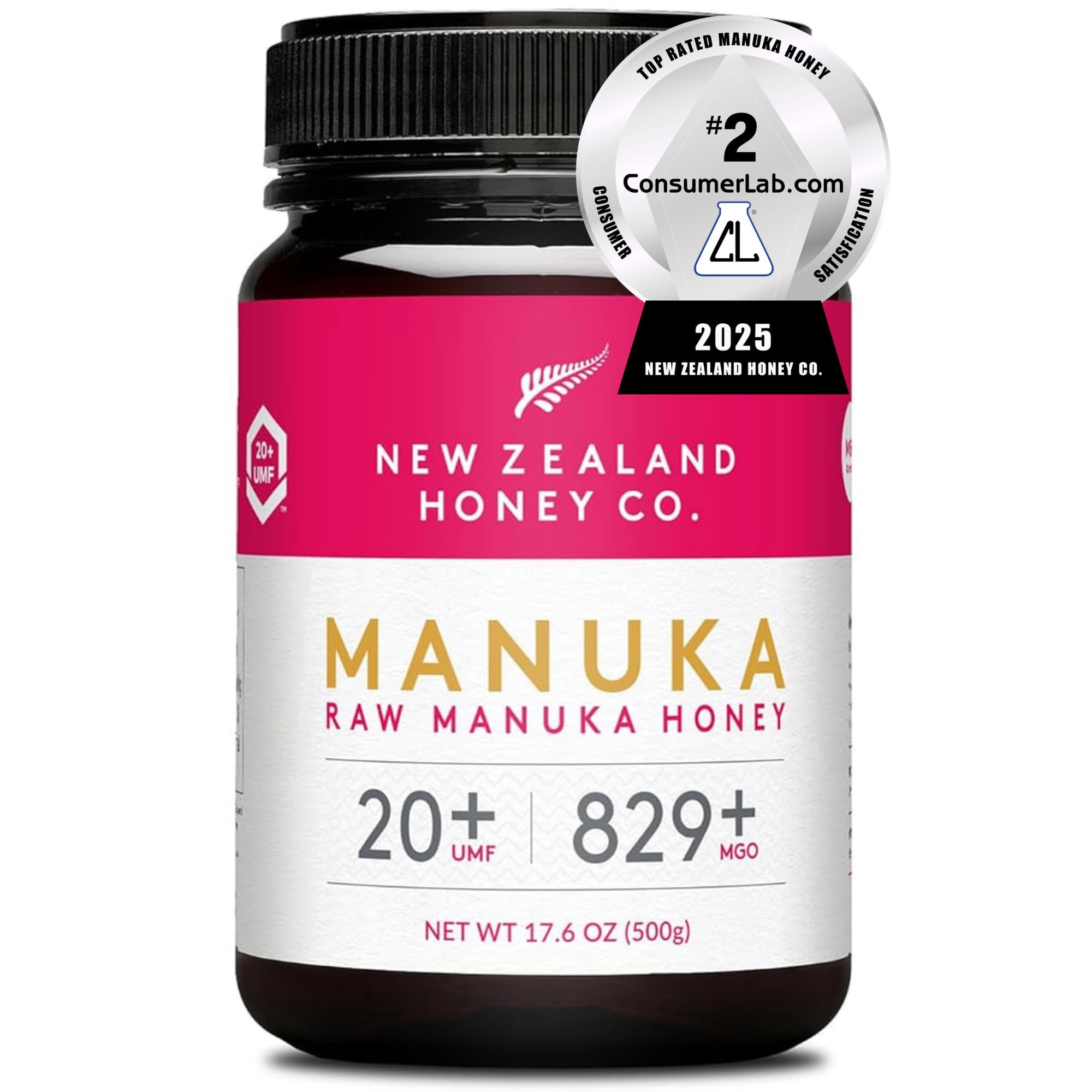 Raw Manuka Honey UMF 20+ / MGO 829+ | UMF Certified | 17.6oz | Pure Raw Honey