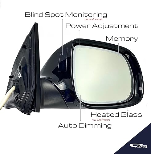 Miniatura 2 de Spieg Reemplazo del espejo lateral del pasajero para Audi Q7 2010-2015 Lámpara de charco de señal de giro Power Folding Lane Assist BSM Memory Auto