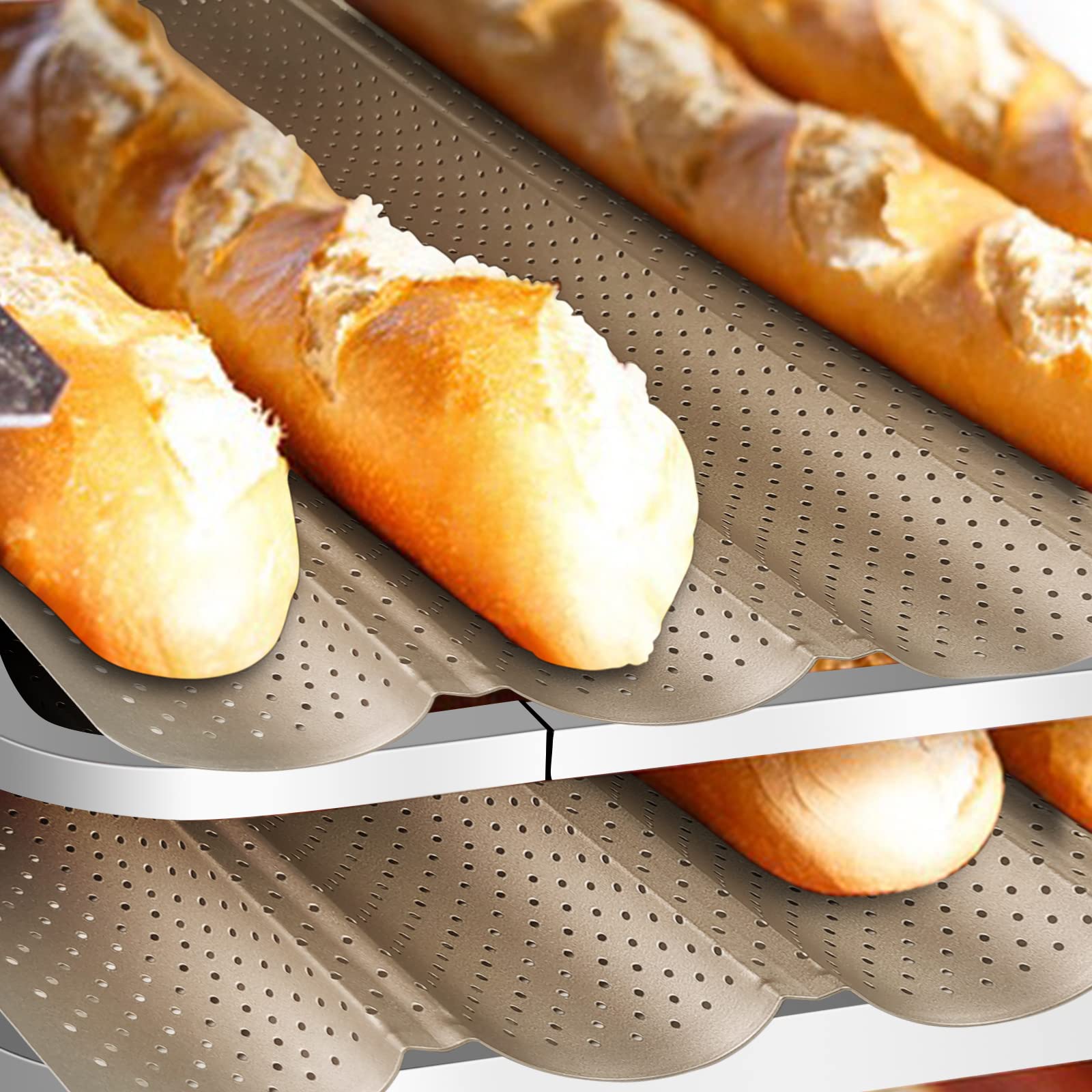 Stampi Per Pane Teglia Baguette Antiaderente Teglia Baguette Forno - 5
