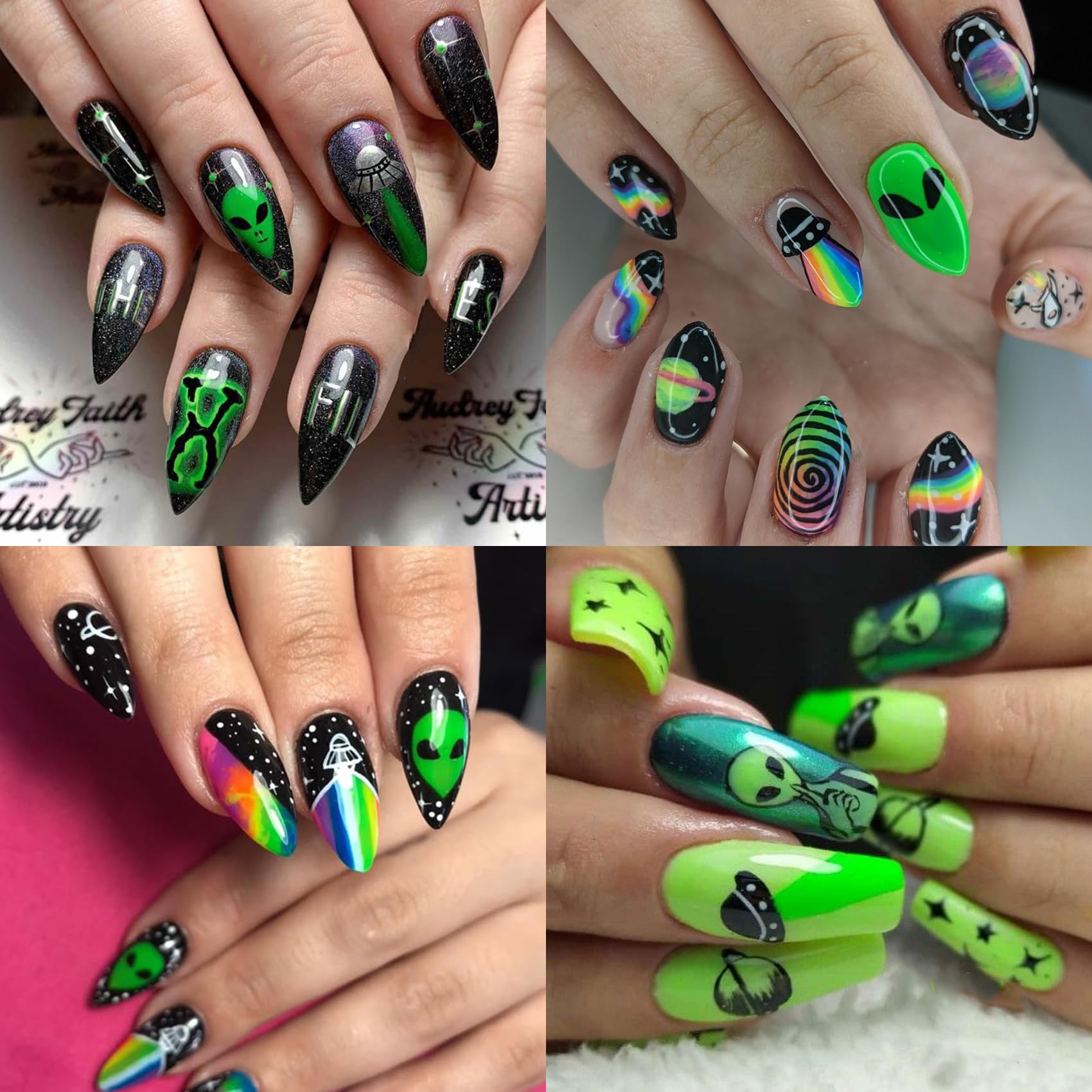 Amazon.com: IDDFEVE Alien Nail Art Stickers - Glow in the Dark ET