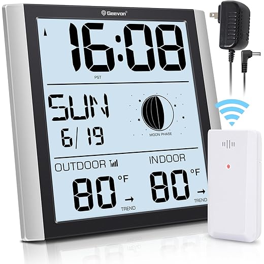 Sure! The shortened title for the Geevon Atomic Wall Clock could be: Geevon Atomic Wall Clock with Backlight