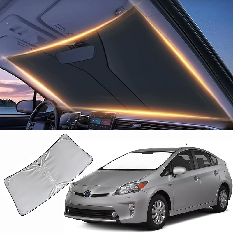 Protetor solar para para-brisa Toyota Prius 2010-2026 LZYYQX dobrável cinza