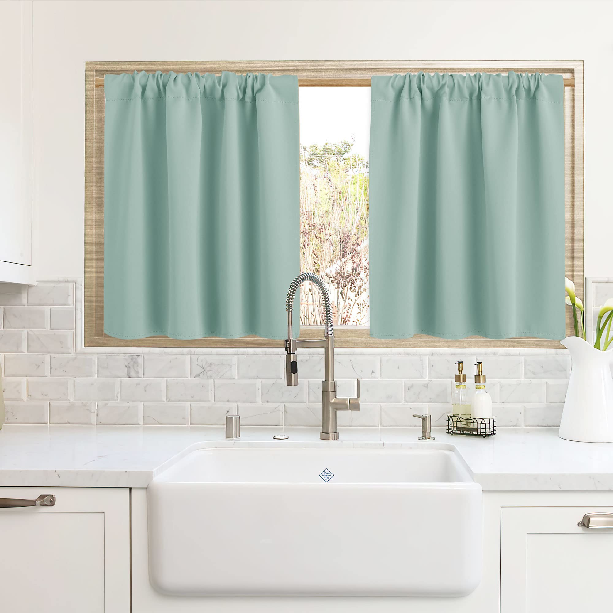 Amazon.com: RYB HOME Blackout Curtains for Kitchen, Over Sink Privacy ...