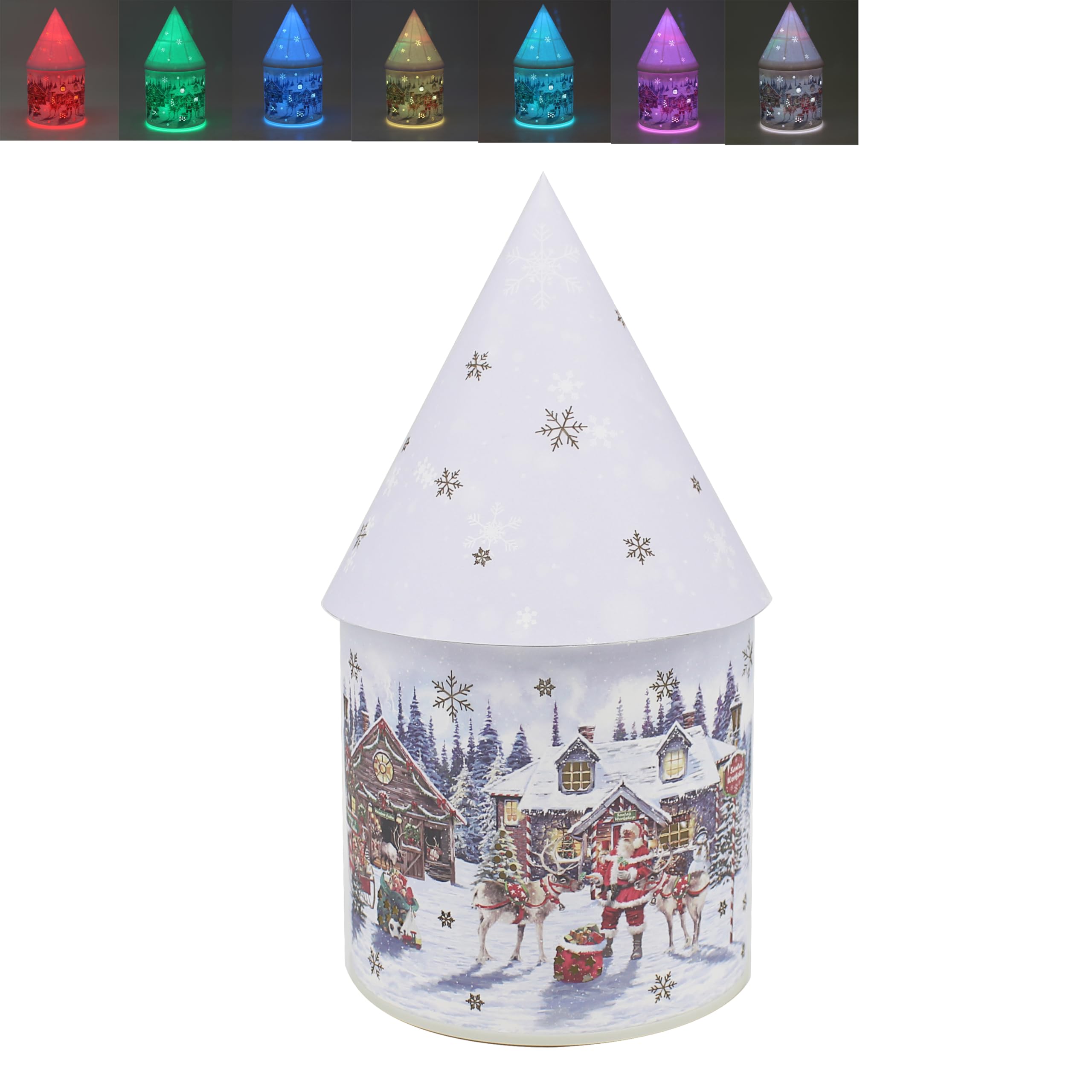 The Leonardo Collection Santa Led House For Christmas Decor | Festive Light-Up Holiday Ornament With Claus Design | Warm Led Glow For Cozy Indoor Ambiance | Perfect For Christmas Decorations & Gifts