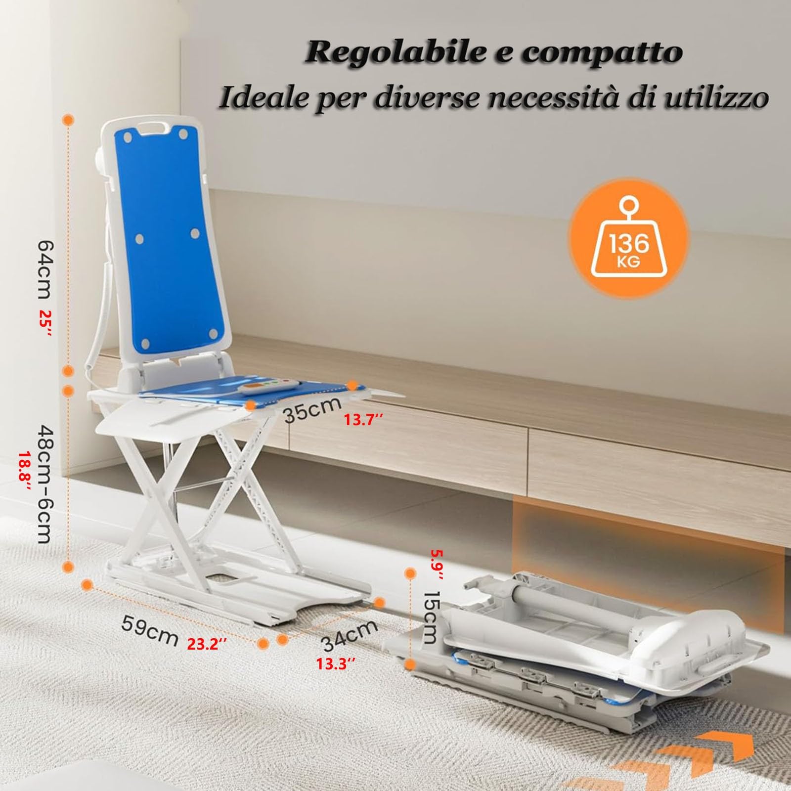 Badewannenlifte,Bodenlift Für Ältere Menschen,Leichtgewichtiger Liegebadewannenlift,Gewichtsgrenze 300 Lbs,Ergonomischer Sitz,Erleichtert Das Baden Für Ältere Menschen,Behinderte A