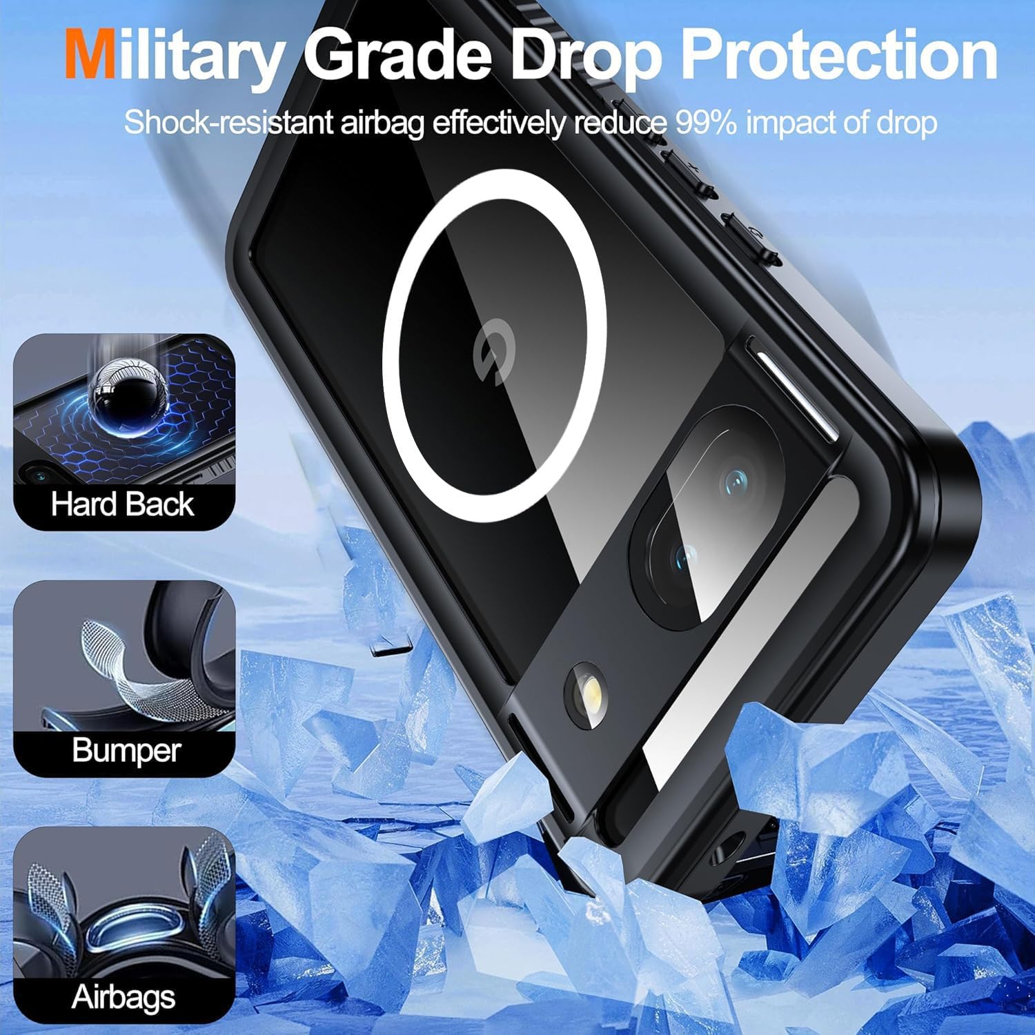 Oneagle for Google Pixel 10 Pro XL Case Waterproof [Fit for MagSafe],360° Full Body Rugged Pixel 10 Pro XL Case[IP68 Underwater][Built-in Screen Protector & Lens Protector][12FT MIL-Grade Shockproof]