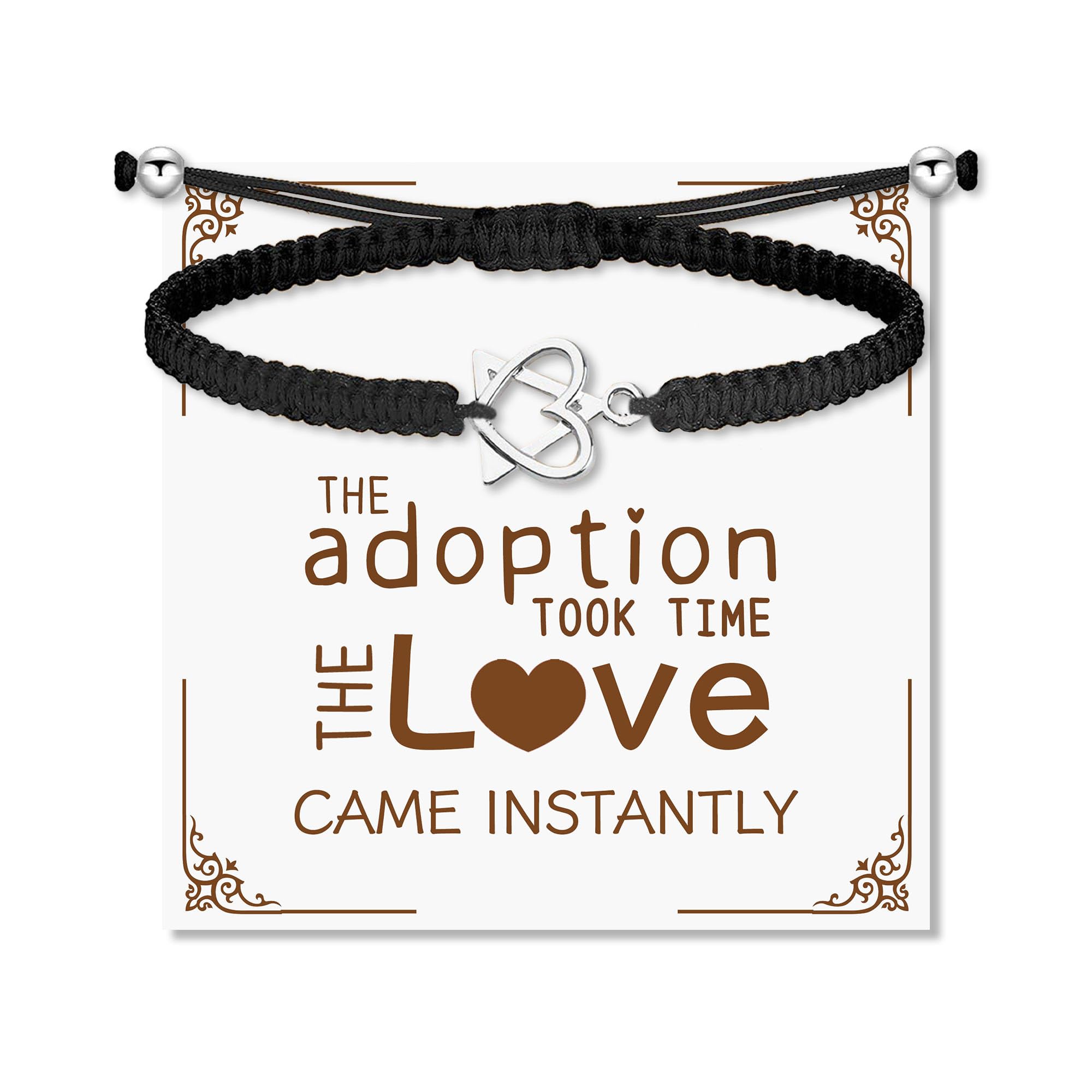 LZ EMOTION Natural Stone Adoption Bracelet Adoption Jewelry with Adoption Symbol Adoption Day Gifts for Adoptive Parents Gotcha Day Gift, Thank You Gifts