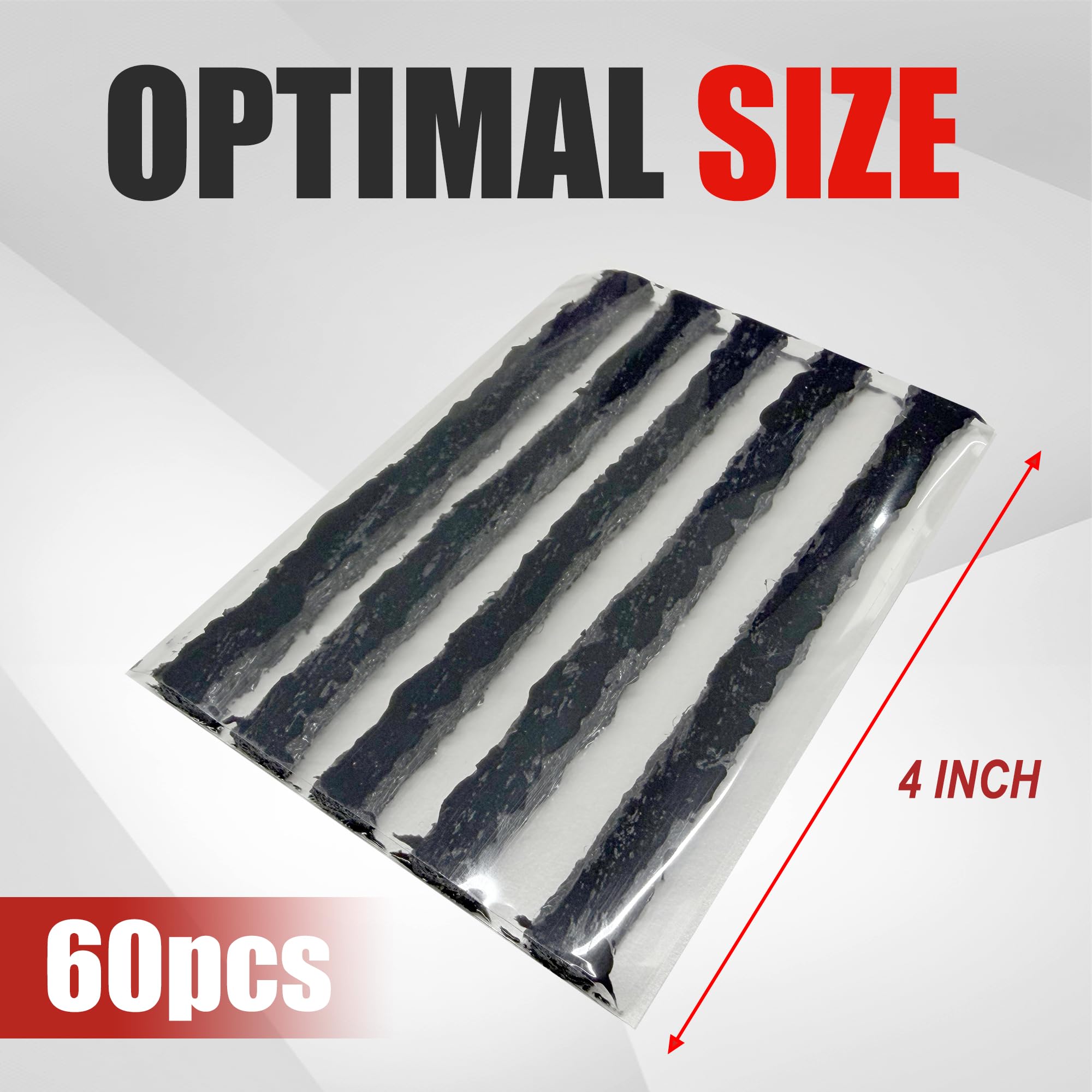 AWELCRAFT 90 Tapones de Reparación de Neumáticos de 4 Pulgadas – Repuestos para Pinchazos, Color Negro, Compatibles con Neumáticos sin Cámara – Universal para Coche, Moto, ATV, Camión, SUV