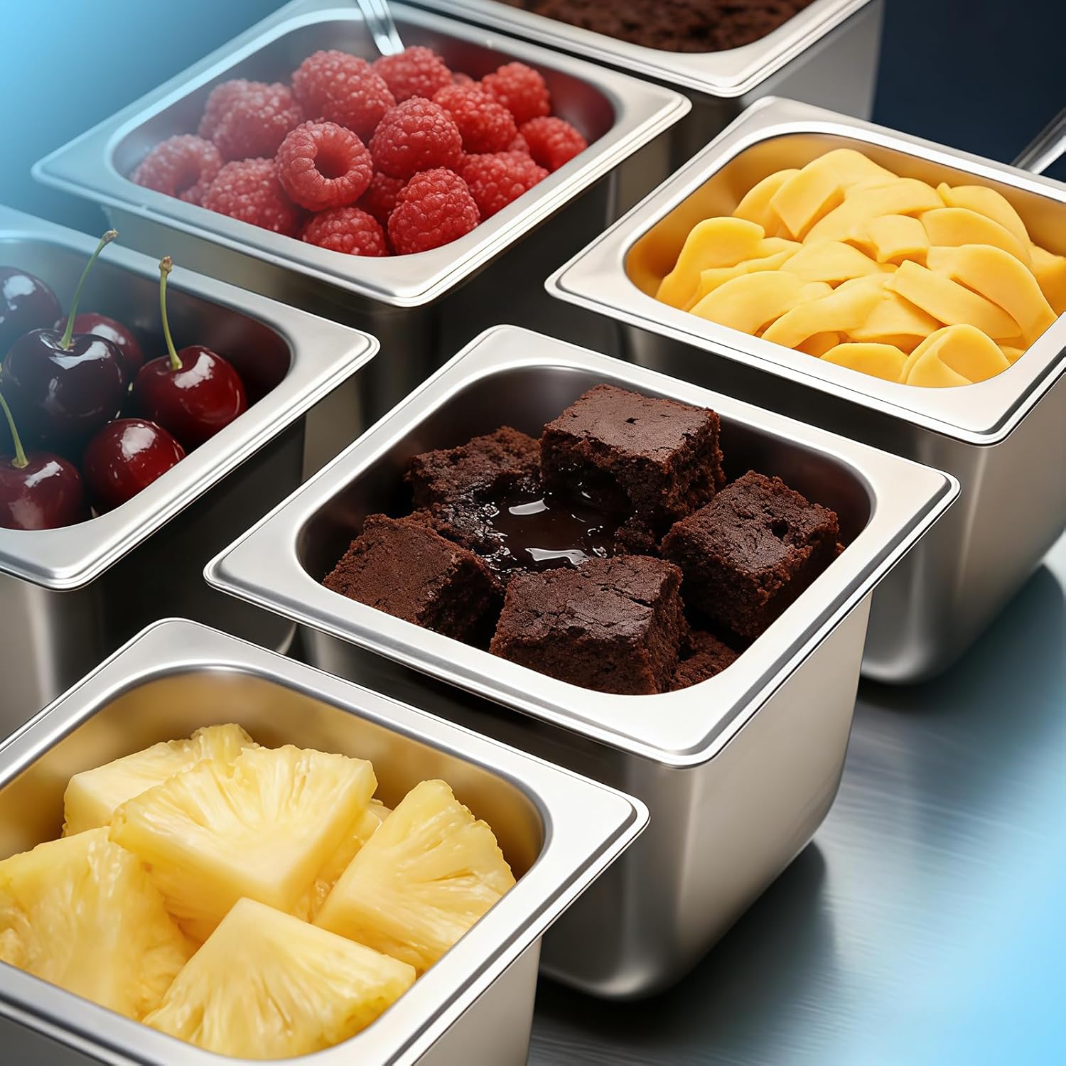 6 Pack Hotel Pans with Lid, 1/6 Size Steam Table Pan Set for Food, 4 Inch Deep Commercial Catering Pan Stainless Steel Table Steam Pans for Hotel, Buffet, Restaurant and Party - Image 7