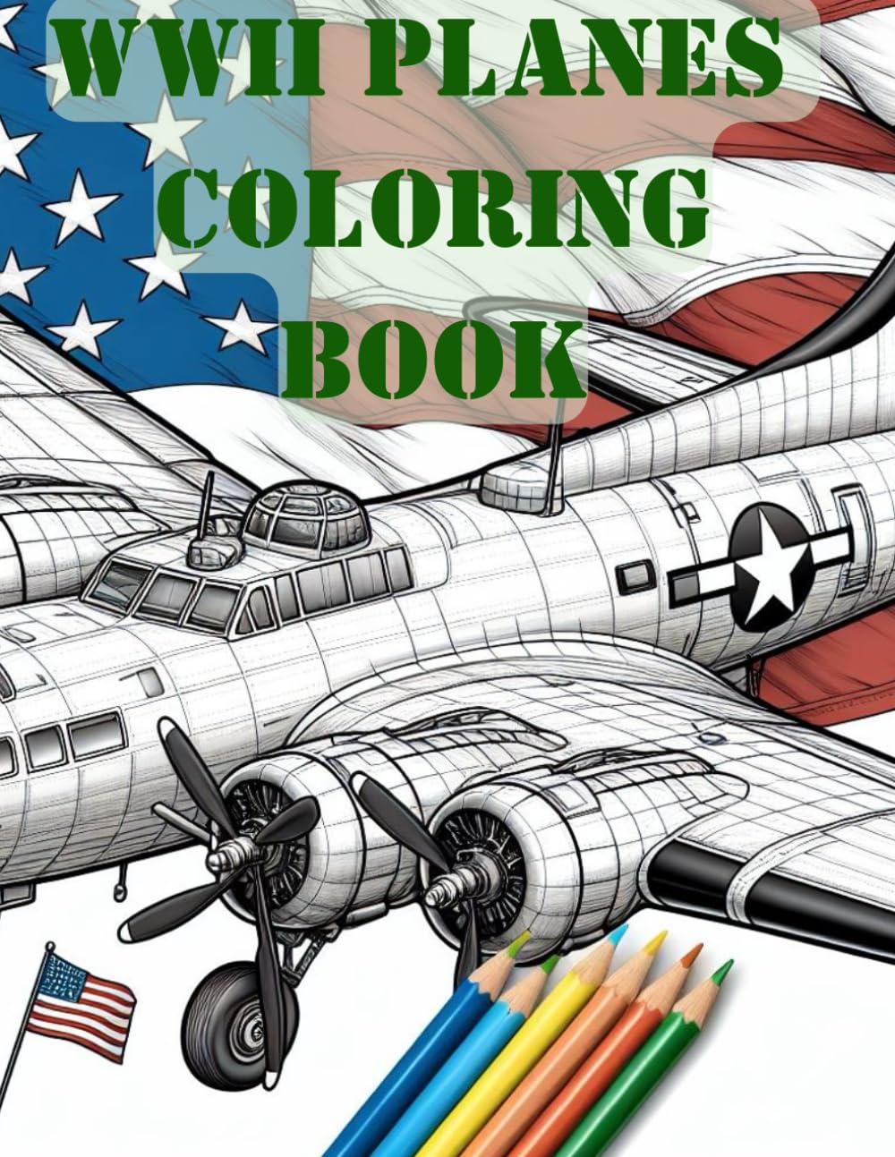 WWII Military Airplanes Coloring Book For Kids Teens Adults 70+ Images WW2 World War Two 2 Aircraft