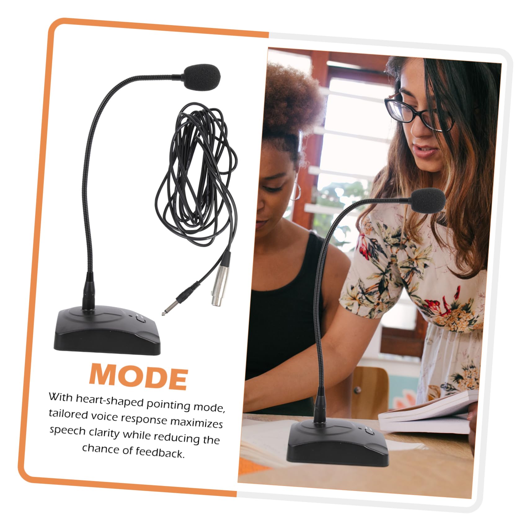 BESPORTBLE Conference Microphone High Sensitivity Gooseneck Desktop Mic with Weighted Base Plug and Play Design for Voice Capture Meetings and Online Calls