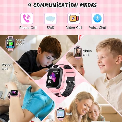 Miniatura 3 de Reloj inteligente para niños, rastreador GPS, tarjeta SIM para llamadas, batería de 7 días IP67, impermeable, llamada SOS, sin distracción del