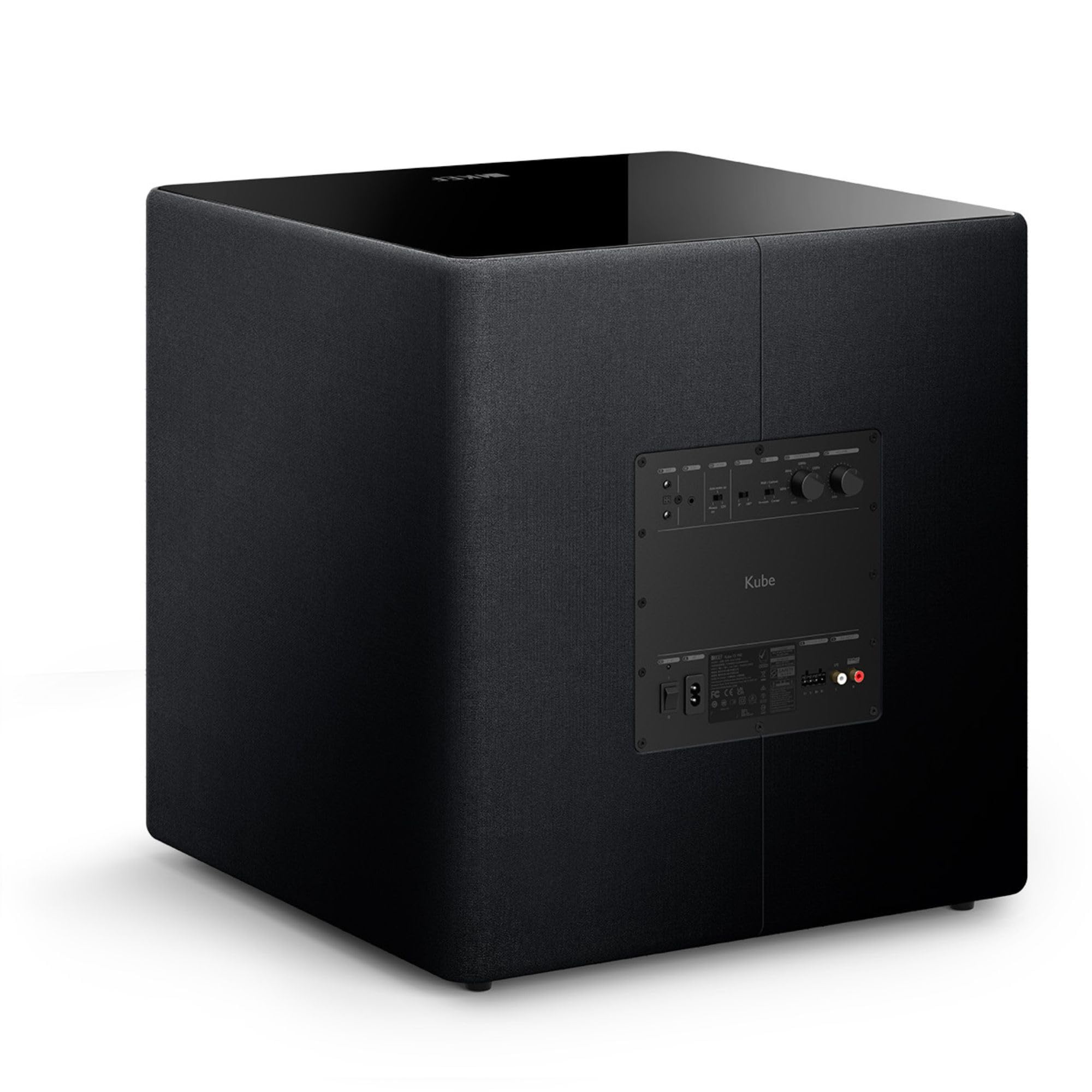 KEF Kube 15 MIE Subwoofer (Negro) | Amplificador de Clase D de 300 W RMS | Pedal para bajo de 15 Pulgadas | Algoritmo Inteligente iBX | Cable RCA fonográfico | Música | Home Cinema | Gaming