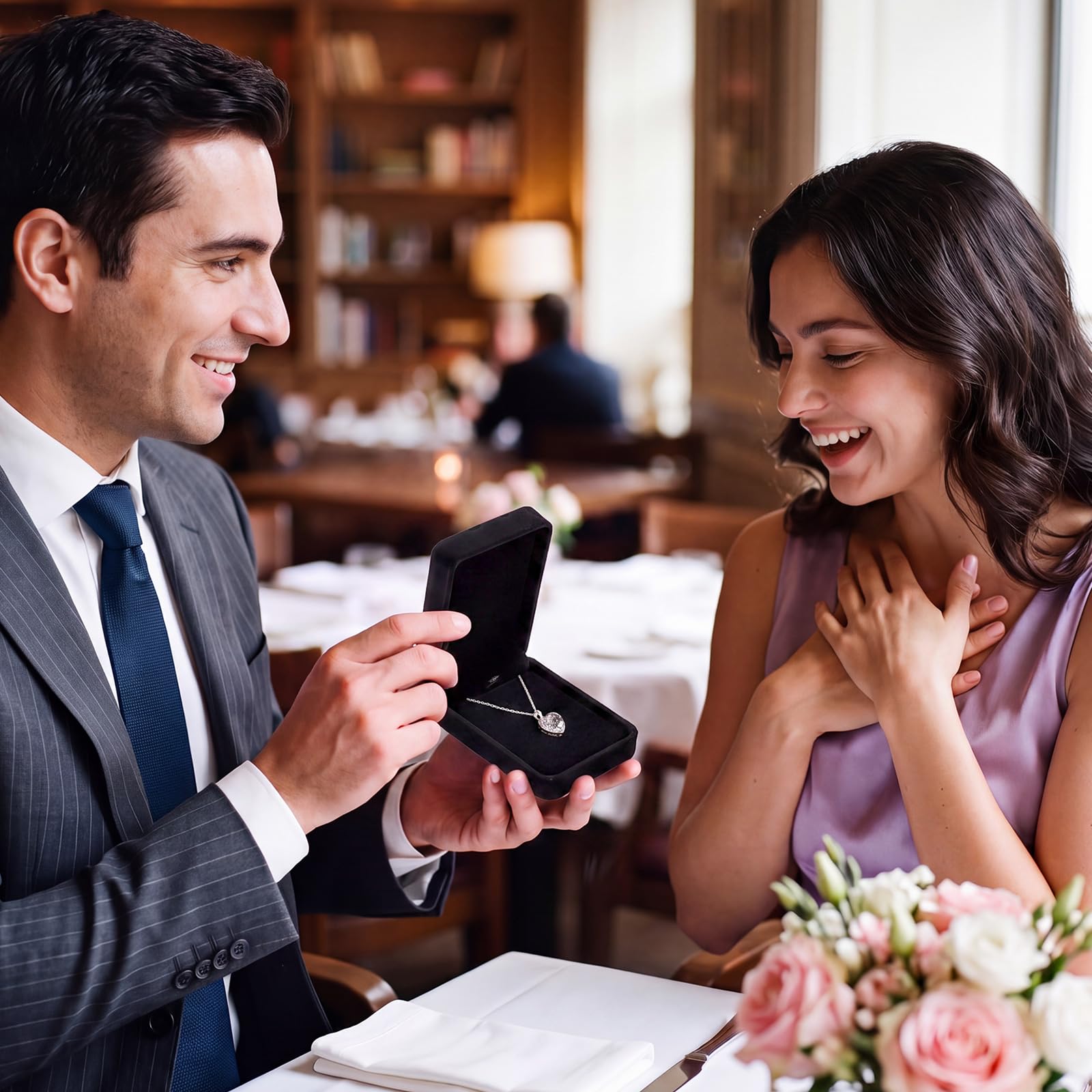 24 Stück Samt Schmuck-Geschenkboxen Halskette Ohrringe Business (Königsblau)