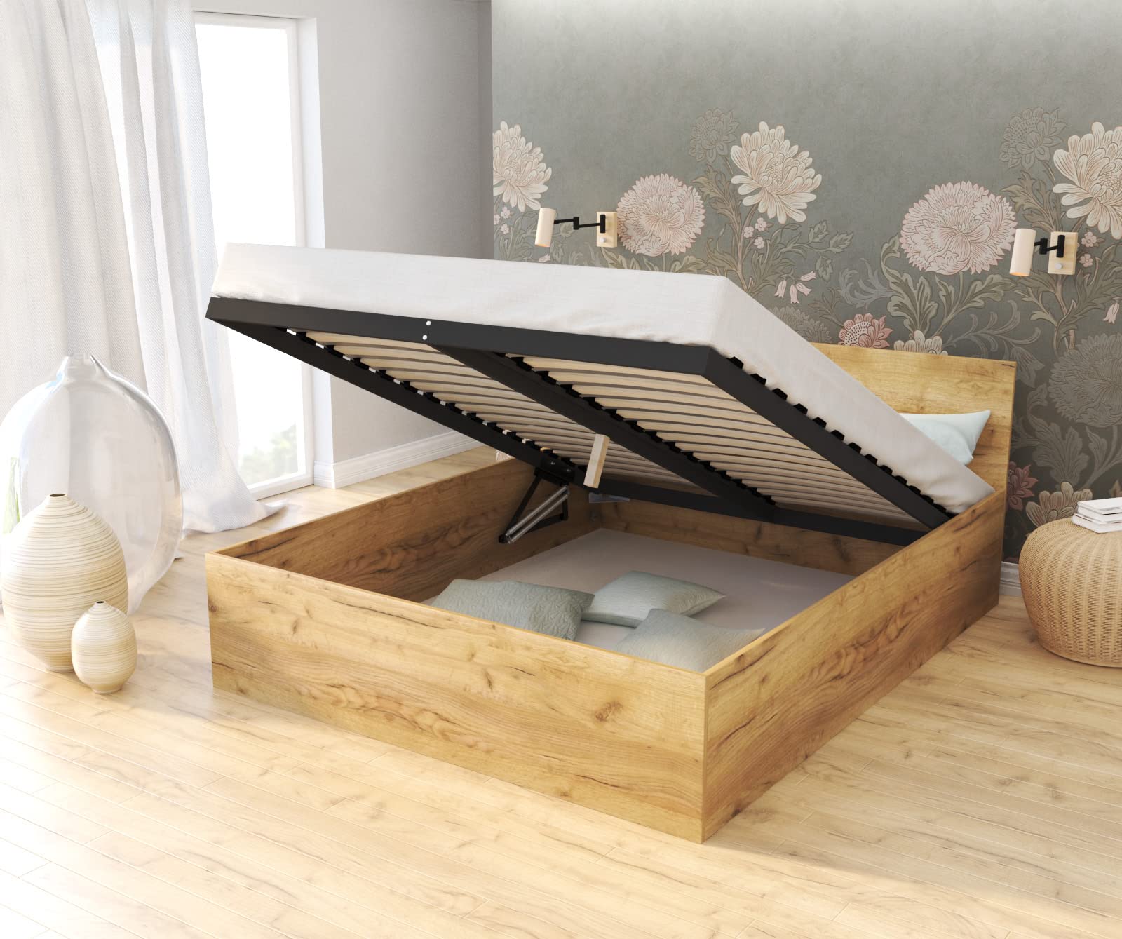FurnitureByJDM single bed 160x200 with storage space – Bed with