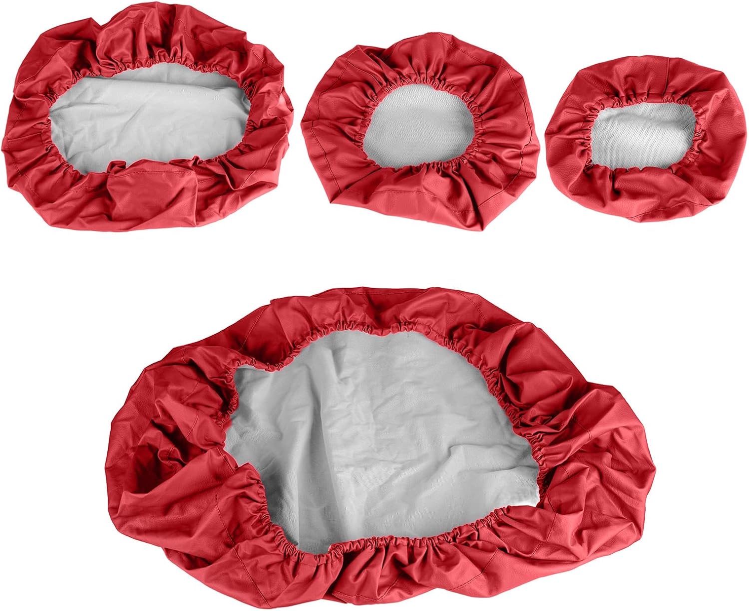 4Pcs/Set Dental Chair Covers, Dental PU Leather Chair Cover, Waterproof PU Leather Protective Dental Full Chair Covers Elastic Stylish Dental Chair Seat Cover, Headrest Backrest Protector (red)