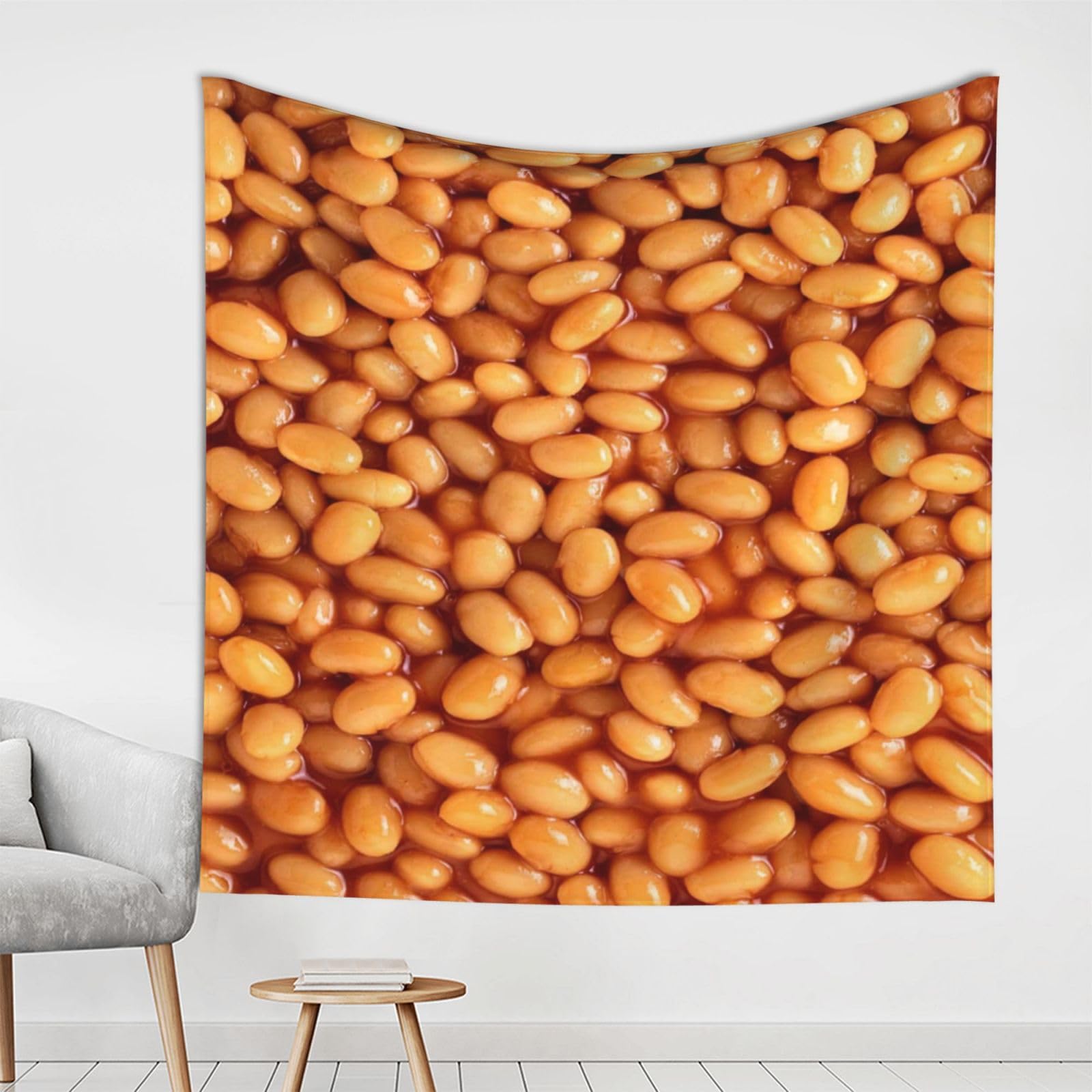 Poadnly Baked Beans, Wall Decor Tapestry Durable Wall Hanging for Living Room Bedroom 150x150 cm